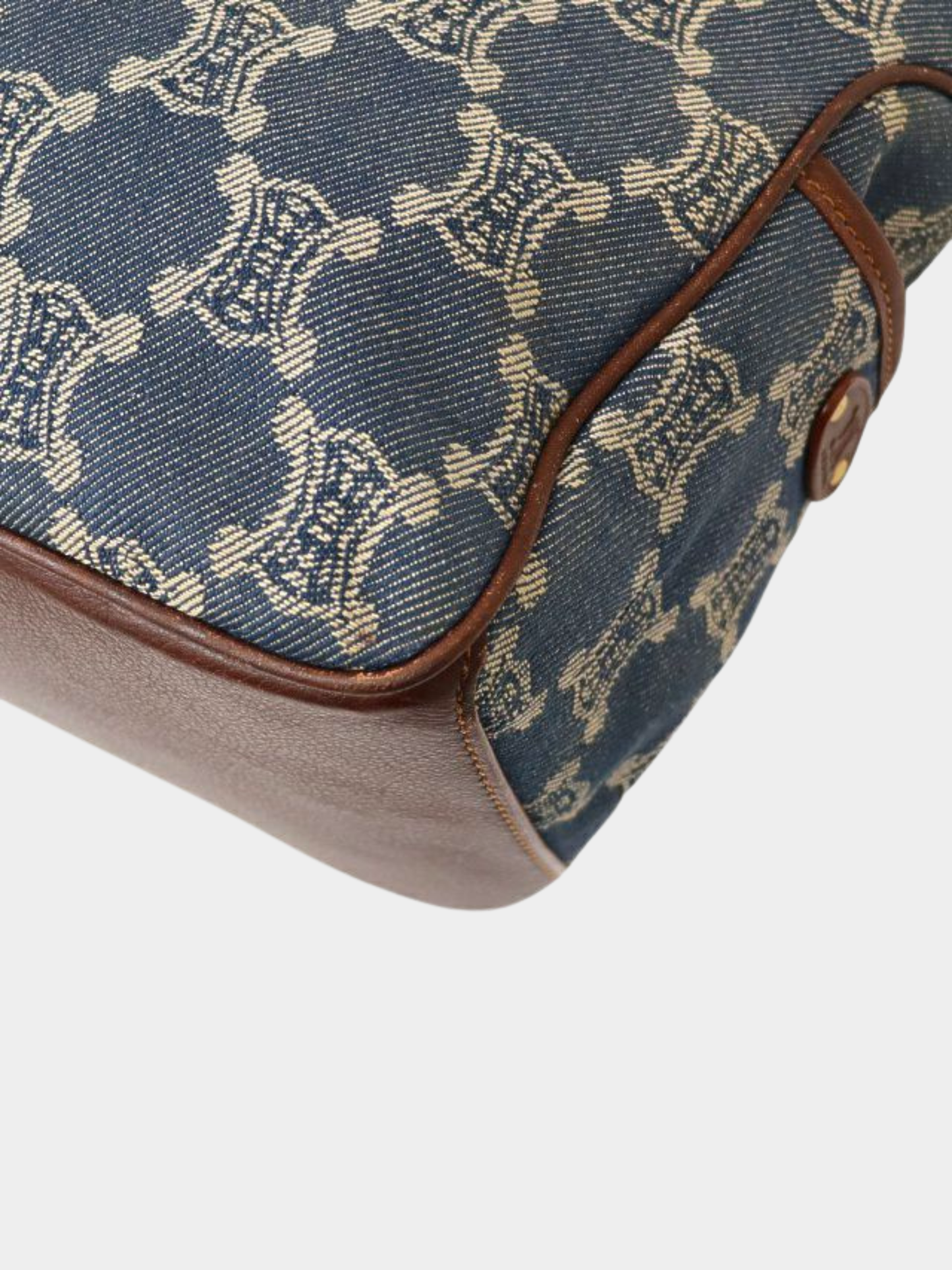 Celine 2000s Blue Denim Leather Macadam Boogie Bag