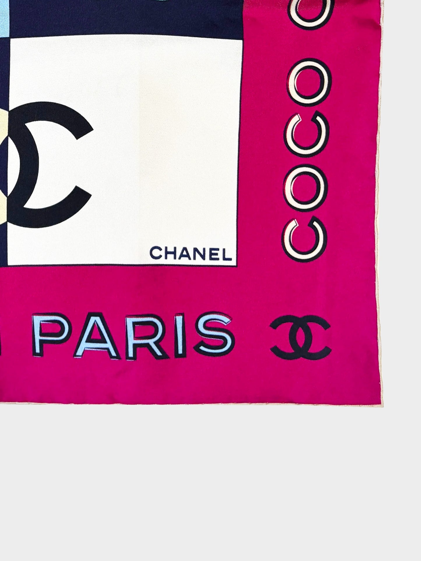 Chanel 2000s Rue Cambon Timeless CC Check Print Silk Scarf