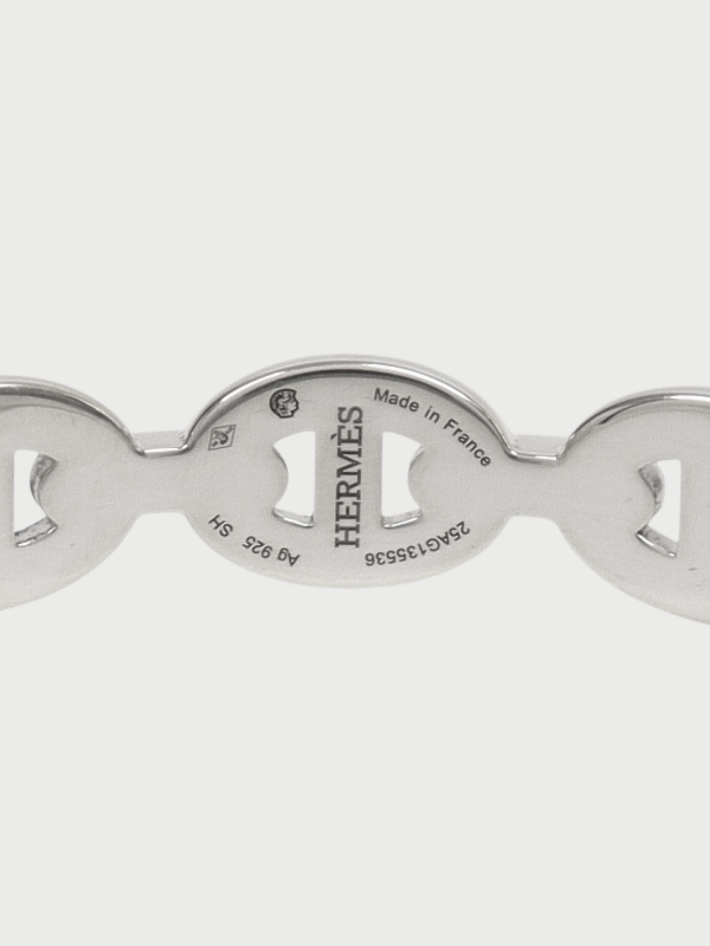 Hermès 2010s Silver 925 Chaîne d’Ancre Enchaînée Bangle