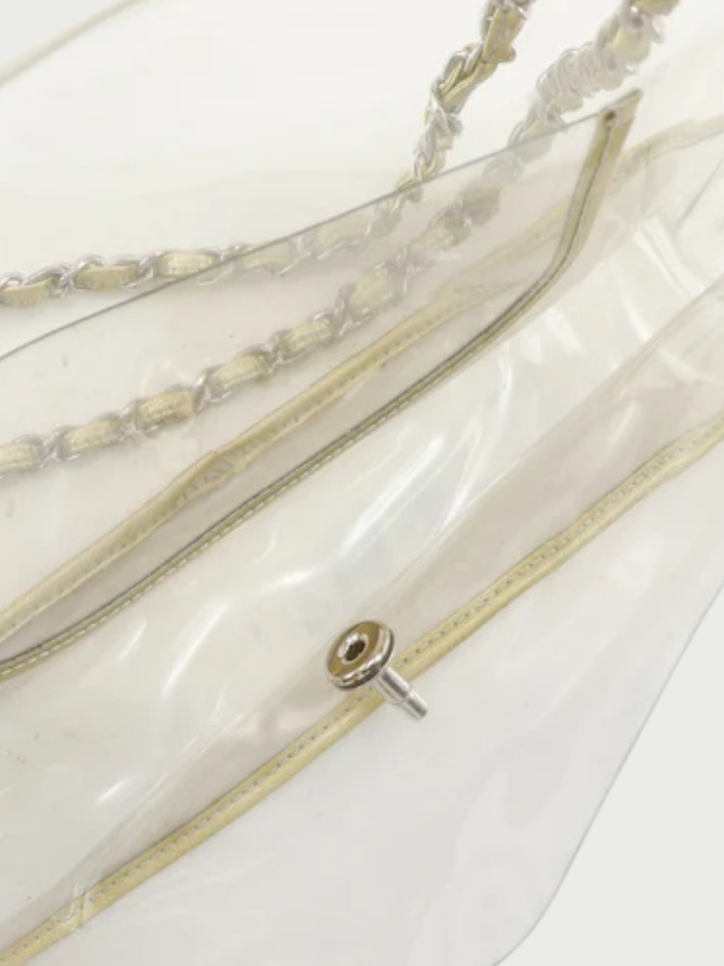 Chanel 2006 Clear Vinyl Gold Chain Shoulder Bag
