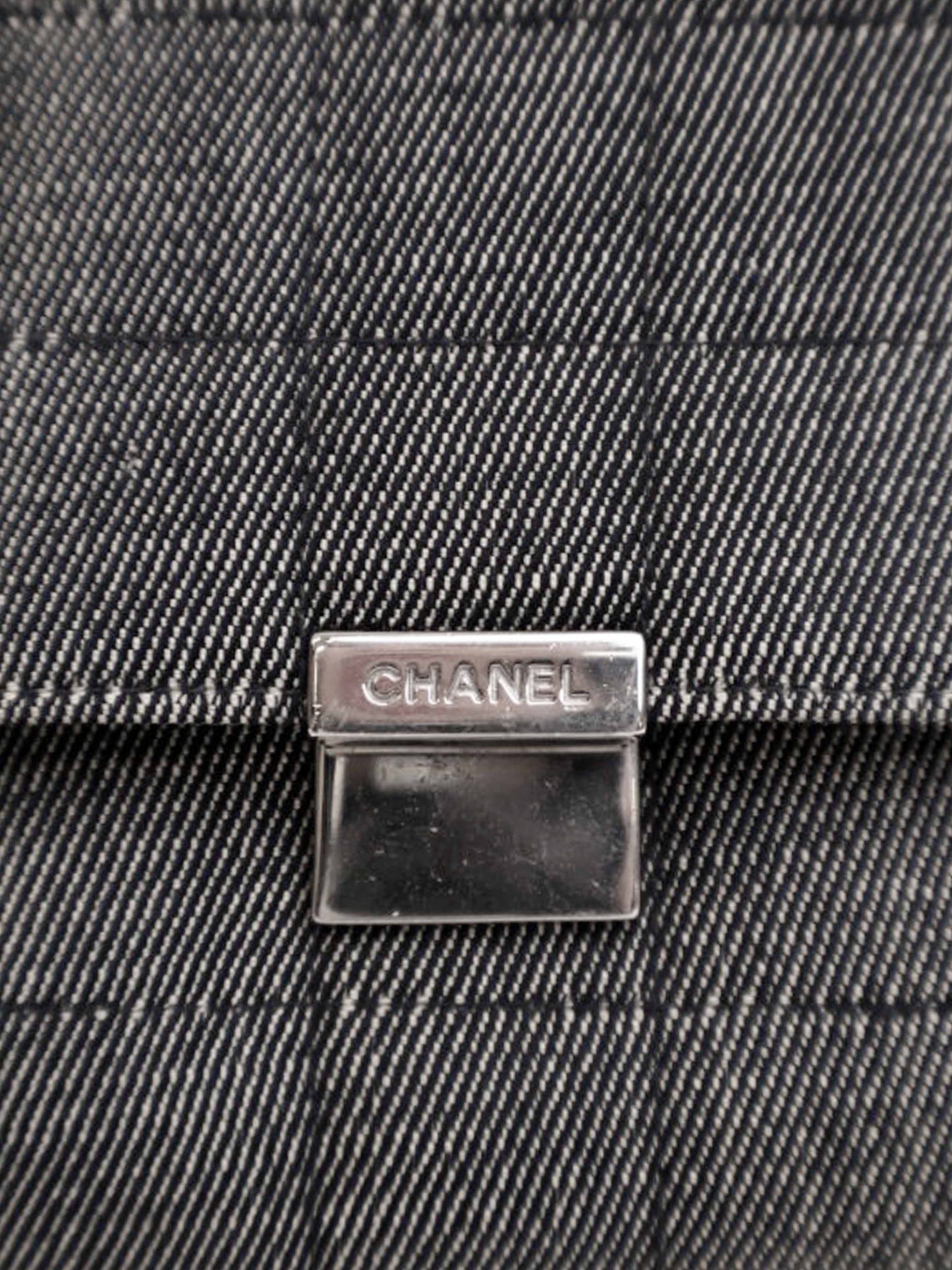 Chanel 2002-2003 Vintage Denim Chocolate Bar Flap Bag