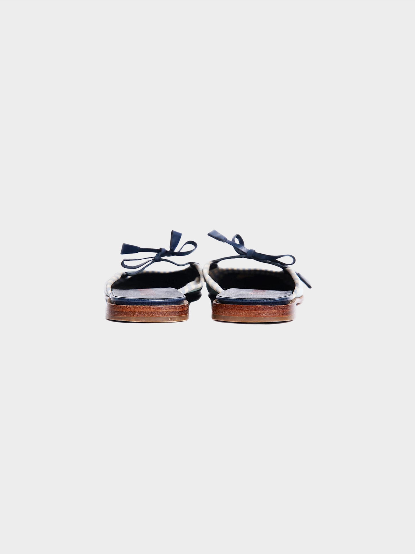 Miu Miu SS 2000 Light Blue Plaid Leather Flats