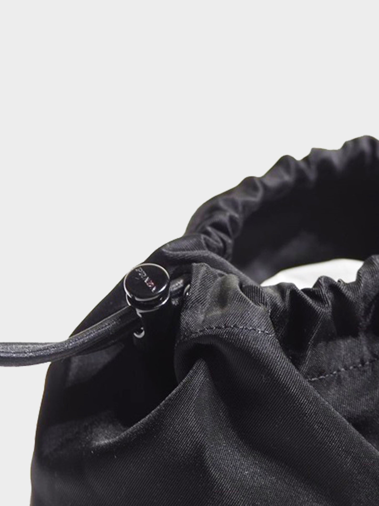 Prada FW 2018 Black Nylon Drawstring Panel Patent Leather Pumps