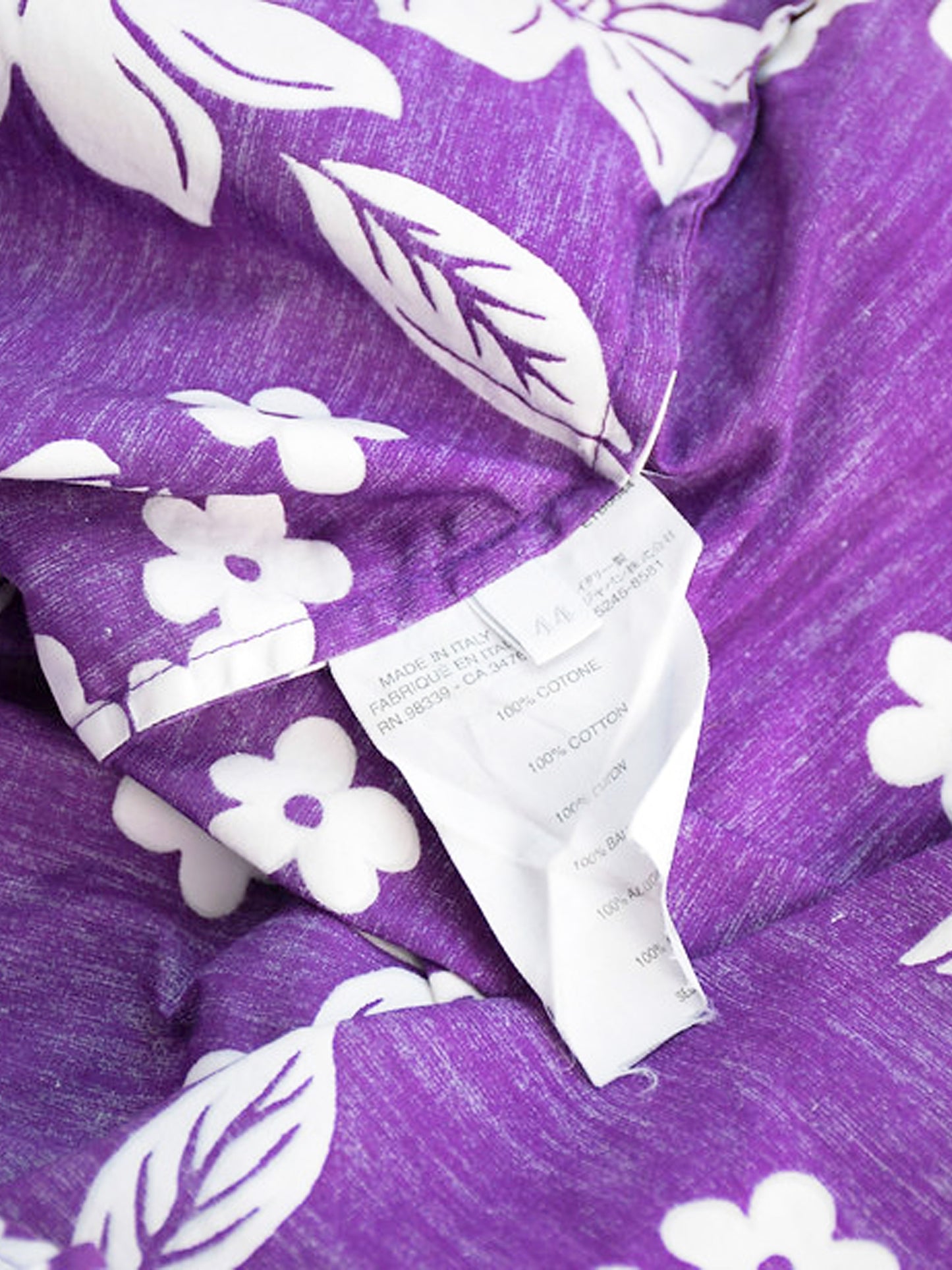 Miu Miu SS 2003 Purple Floral Buttoned Up Top