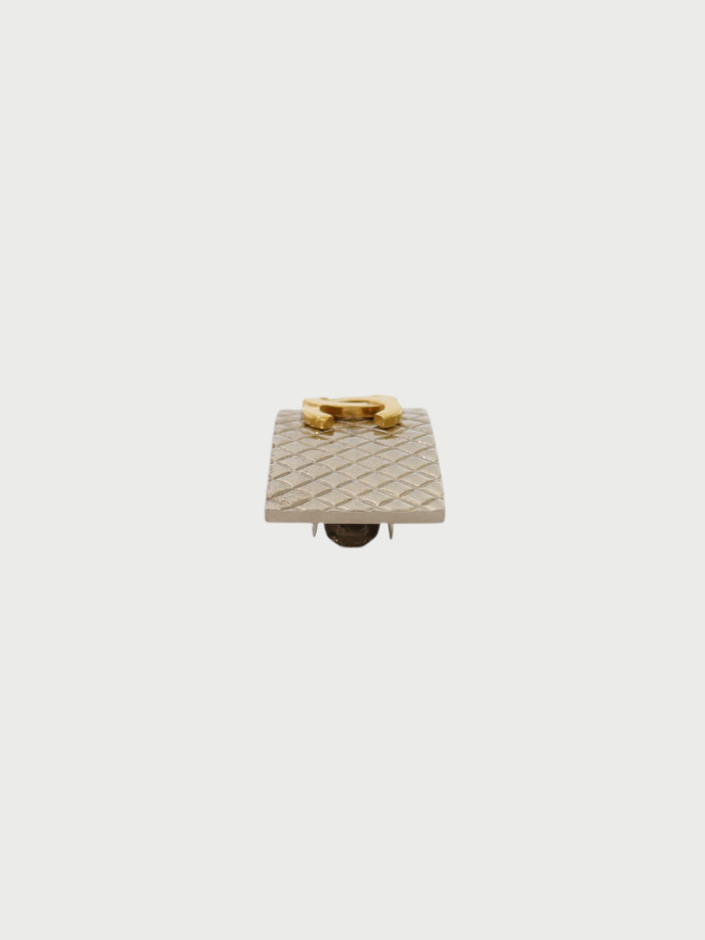 Chanel 1998 Silver Gold Plated Metal COCO Matelassé Barrette