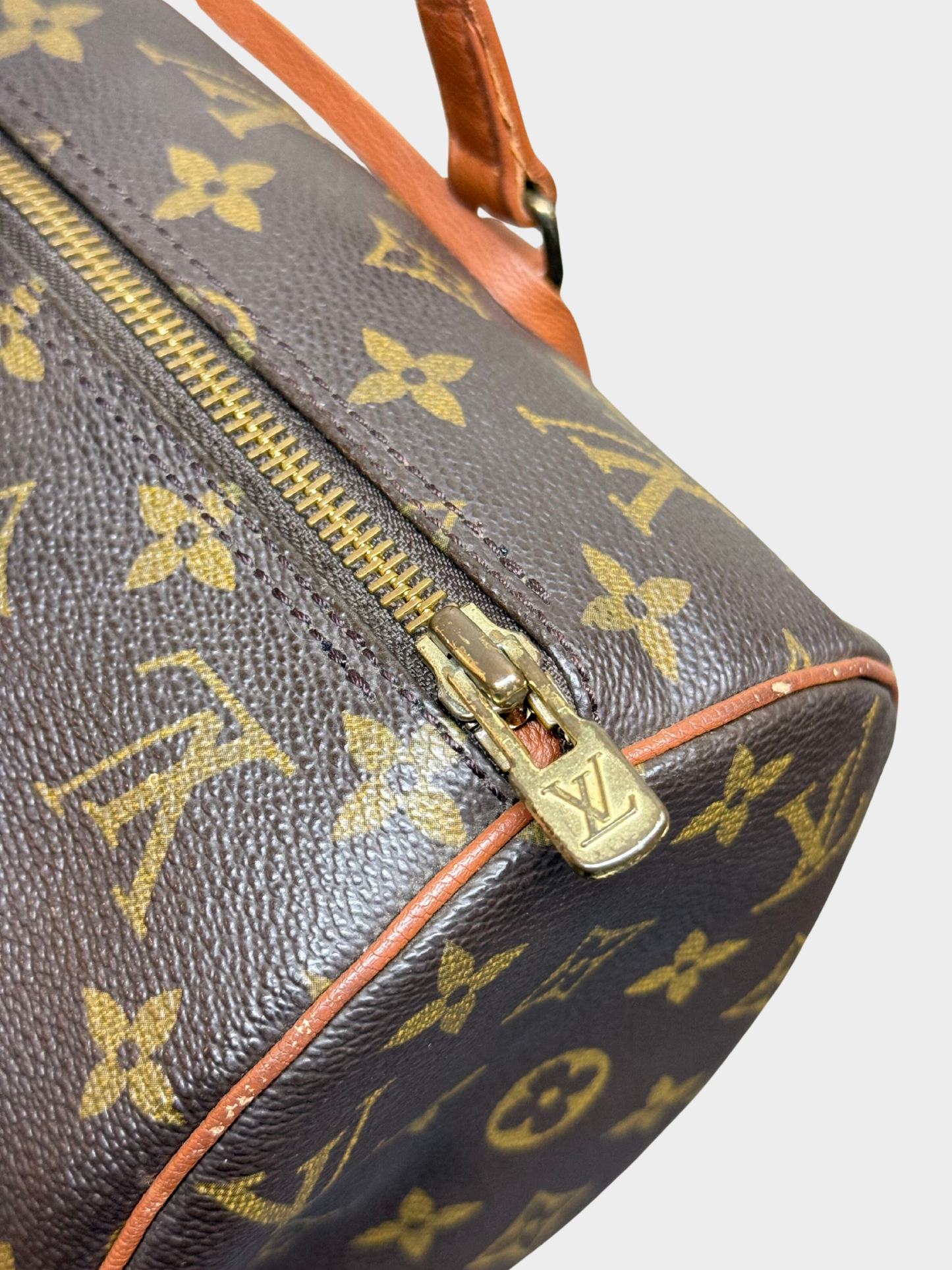 Louis Vuitton 1990s Brown Monogram Canvas Papillon 30 Barrel Bag Set