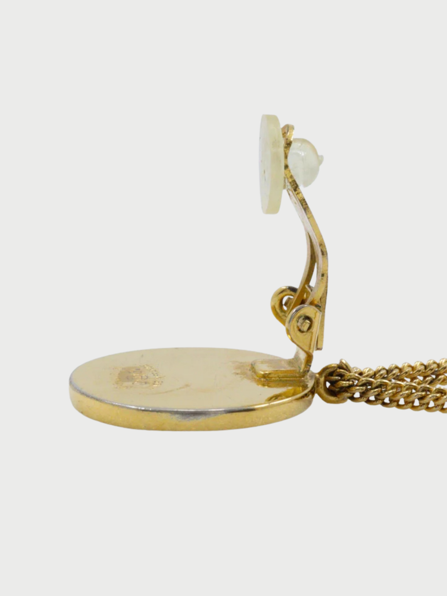 Chanel 1988 Gold Plated Matelassé COCO Bag Motif Earrings