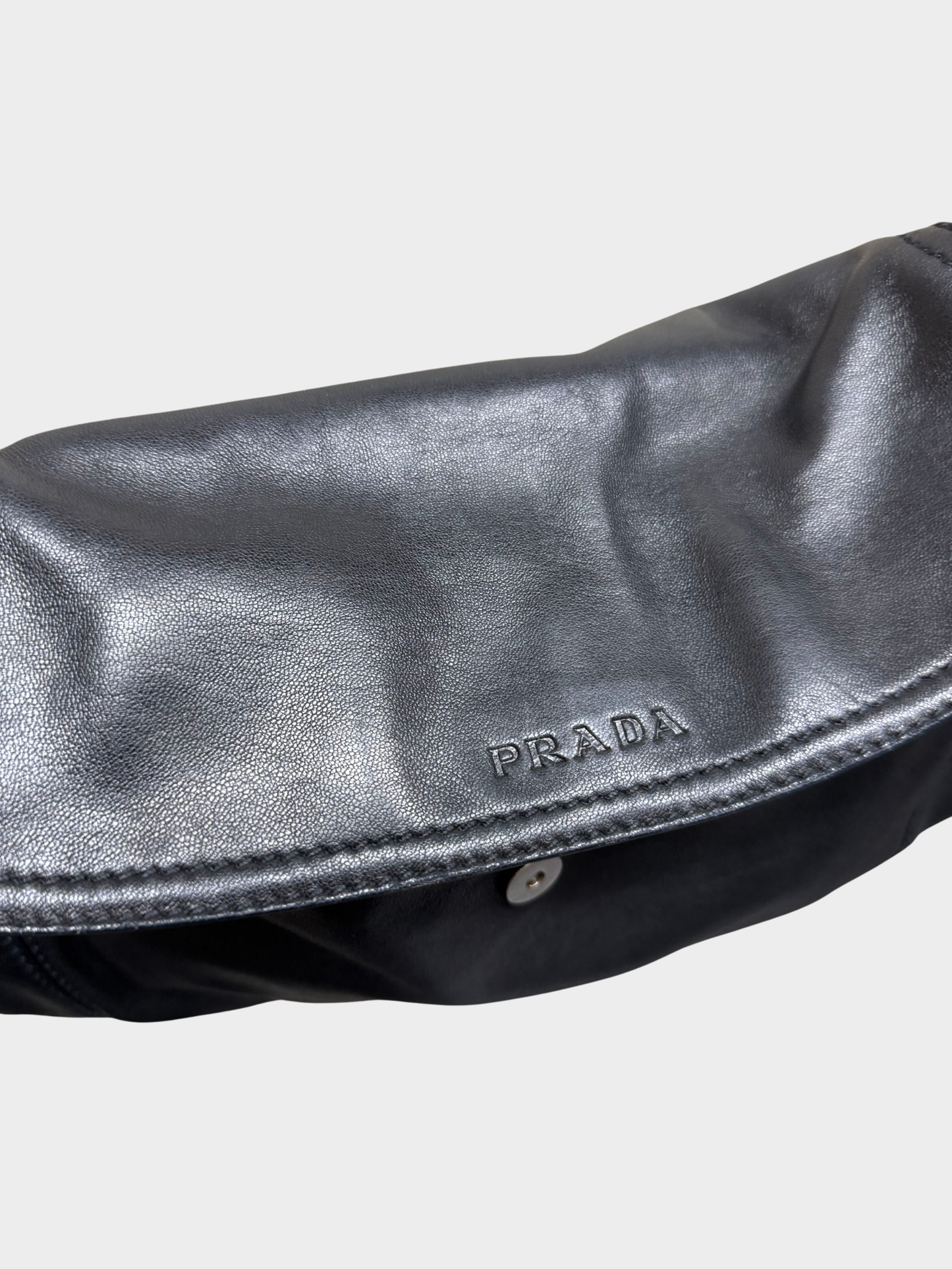 Prada SS 2003 Black Nappa Leather Drop Bag