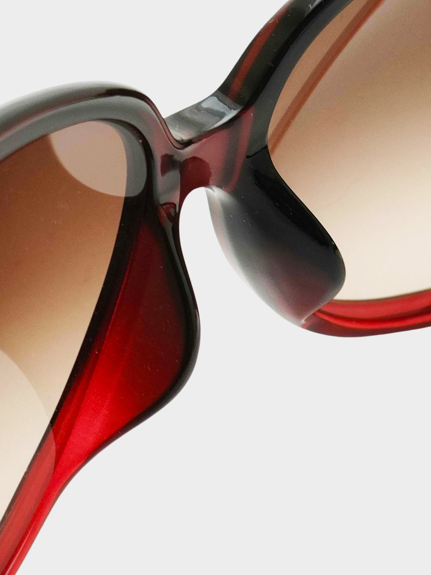 Christian Dior 2000s Burgundy Volute 2F Oversized Sunglasses
