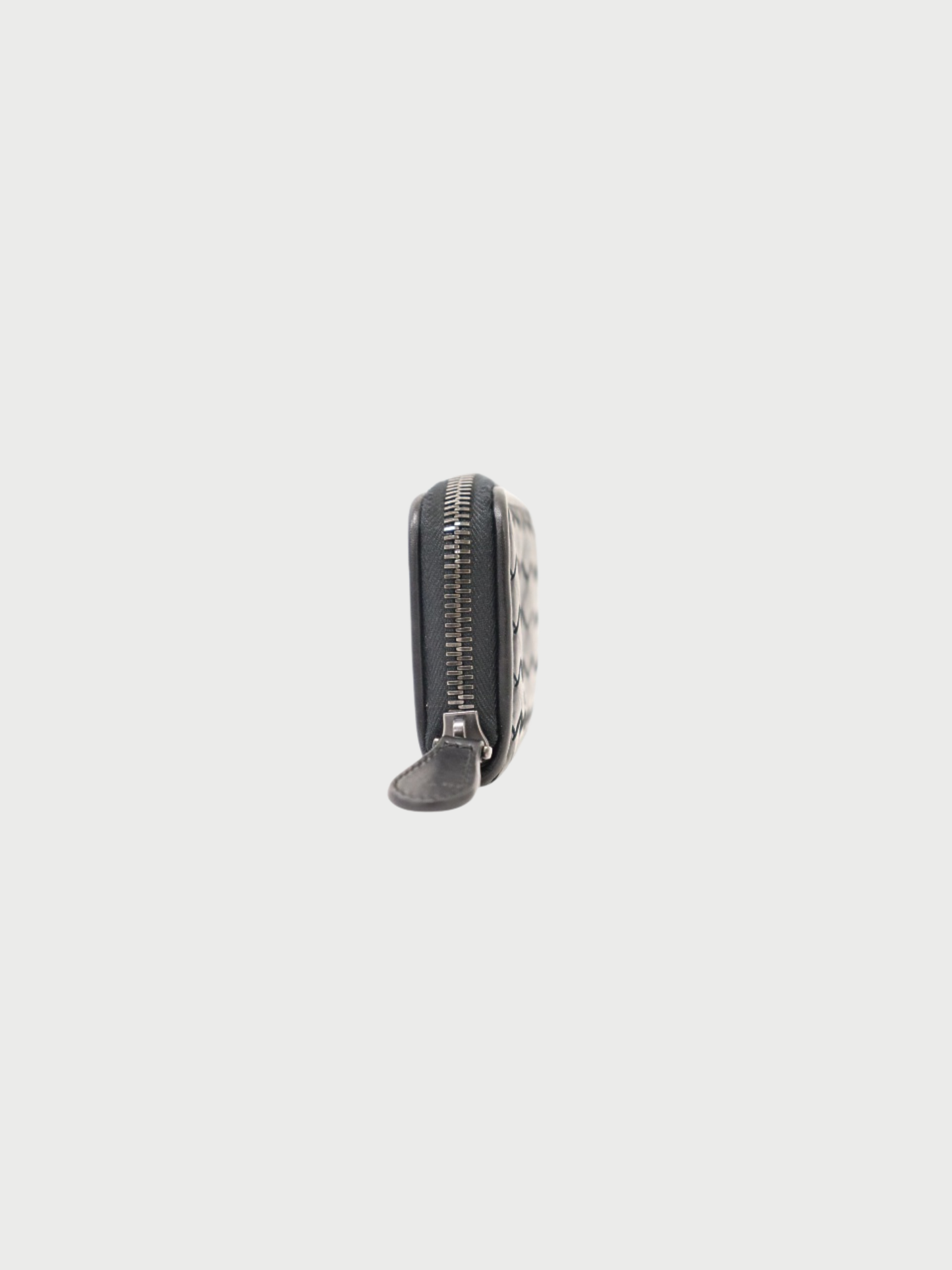 Bottega Veneta 2010s Black Leather Intrecciato Coin Case