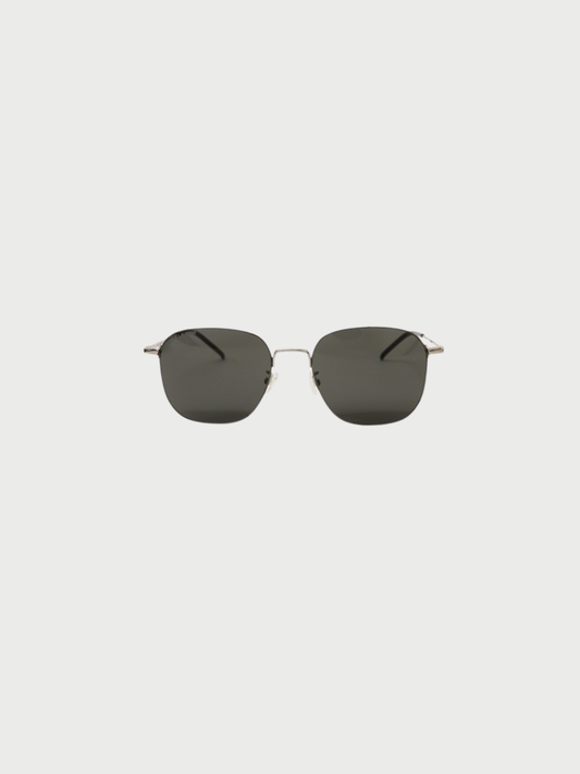 Yves Saint Laurent 2000s Silver Black Metal Sunglasses