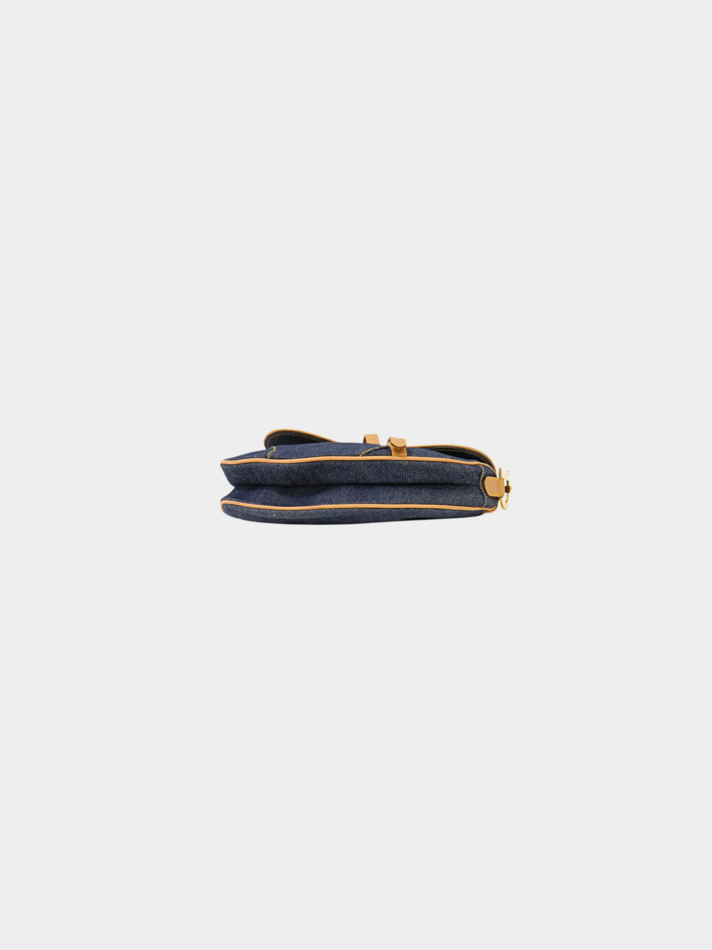 Christian Dior 2000s Navy Beige Denim Saddle Bag
