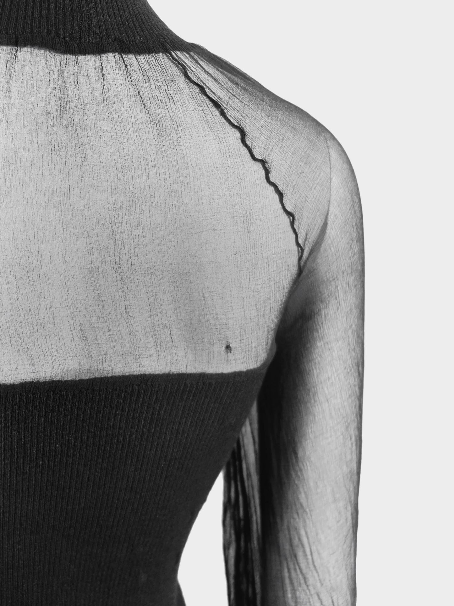 Christian Dior by John Galliano FW 2002 Black Micro Sheer and Knitted Dress