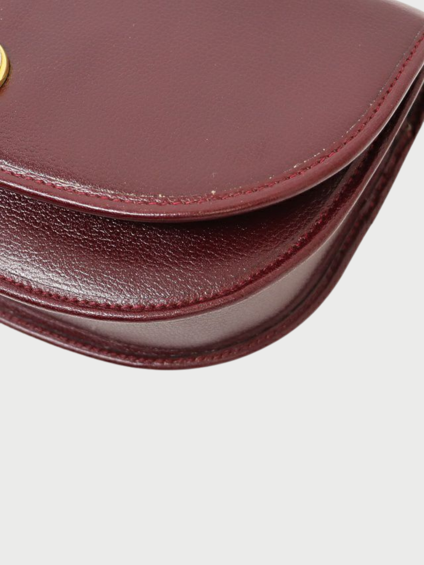 Christian Dior 2000s Bordeaux Leather Logo Hardware Shoulder Bag