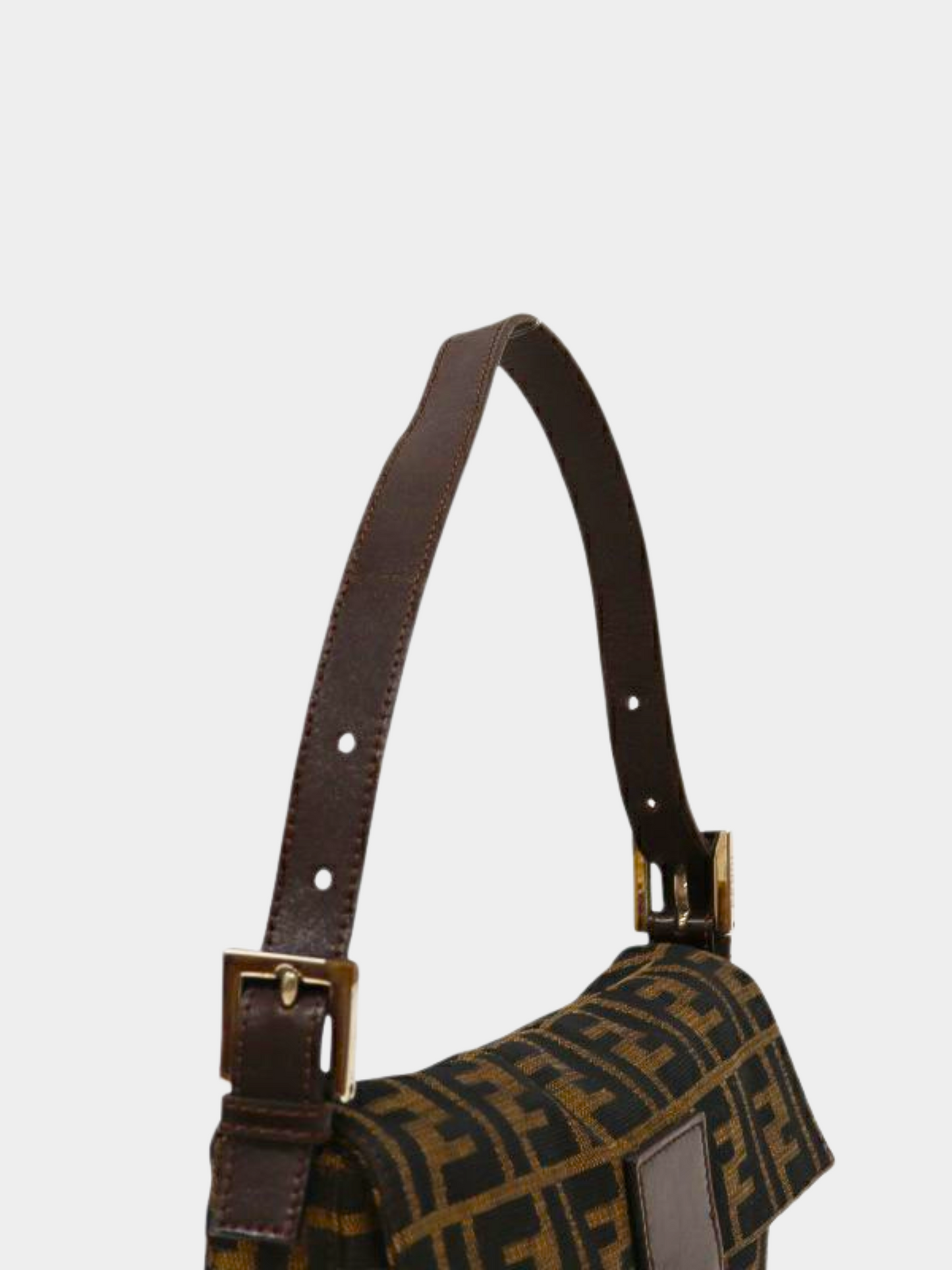 Fendi 2010s Brown Monogram Zucca Baguette Bag
