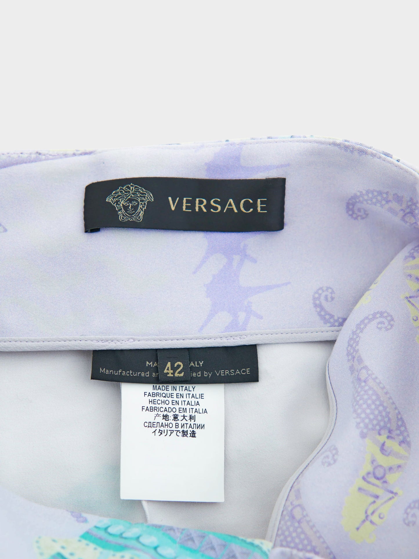 Gianni Versace SS 2012 Lavender Seashell Printed Shorts