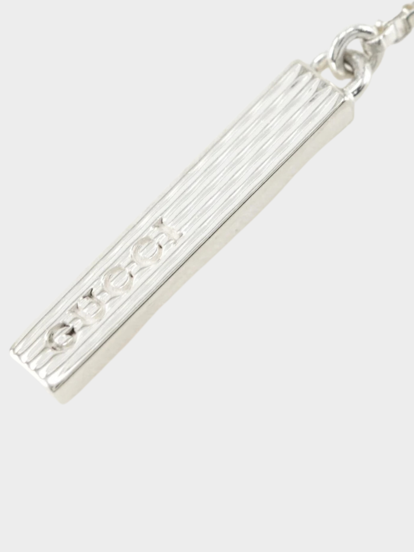 Gucci 2000s Silver 950 Heart Bar Earrings