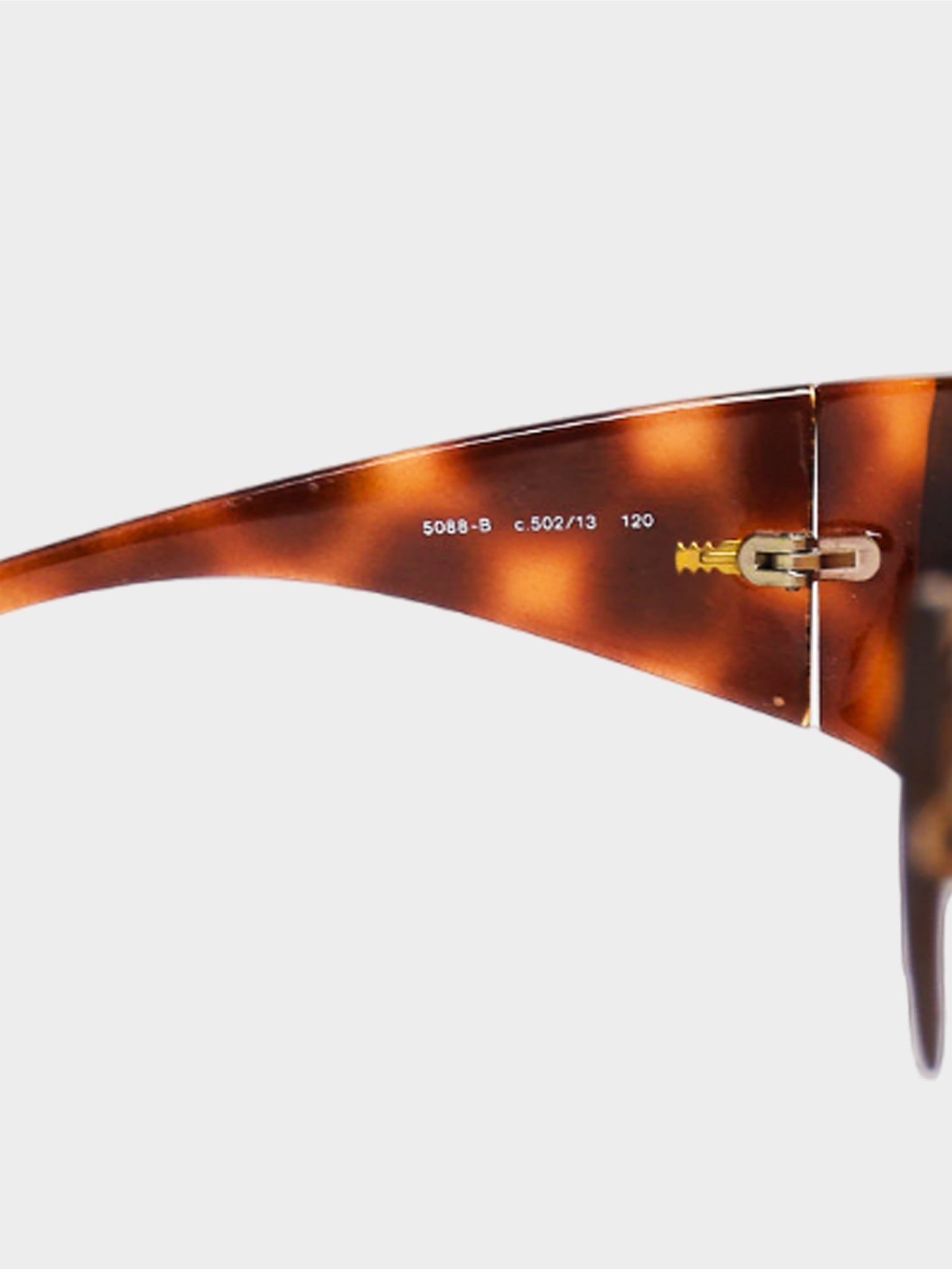 Chanel 2000s Brown Tortoise Sunglasses with Rhinestones Logo