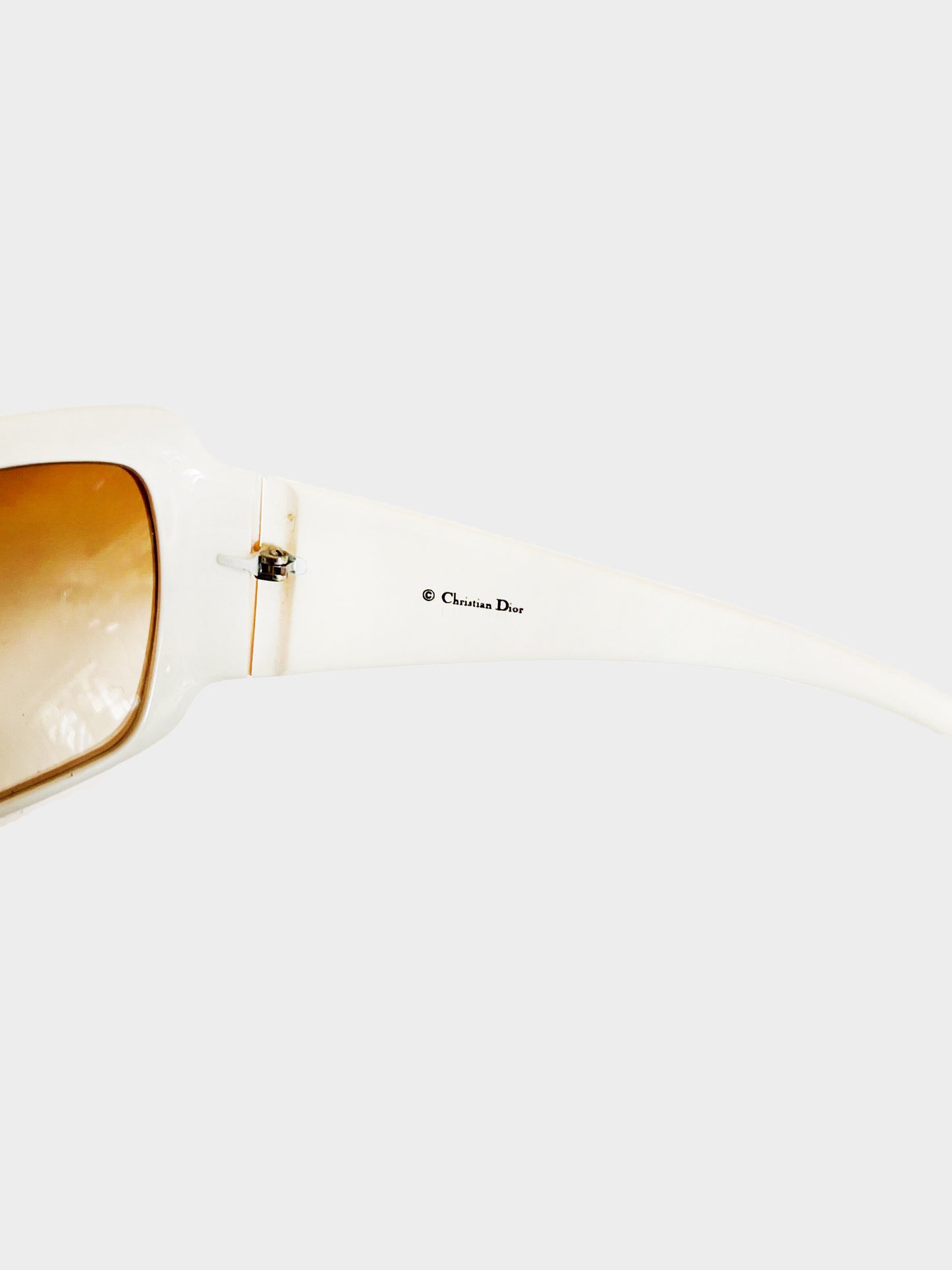 Christian Dior 1990s White Mother of Pearl Sunglasses