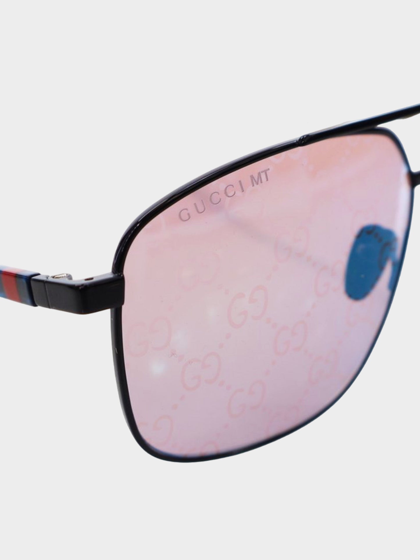 Gucci 2024 Black Metal Navigator Frame Sunglasses