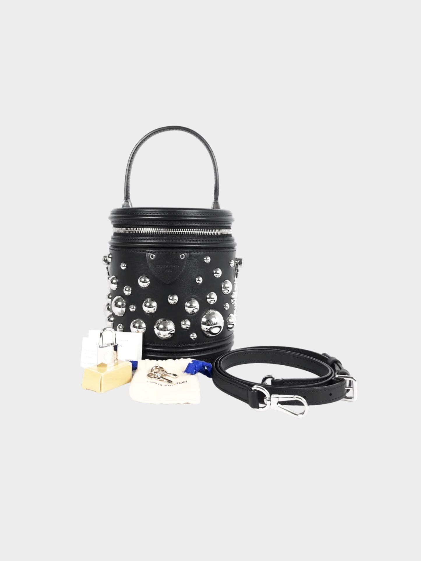 Louis Vuitton x Yayoi Kusama Cruise 2023 Limited Edition Black Studded Cannes Two-Way Bag