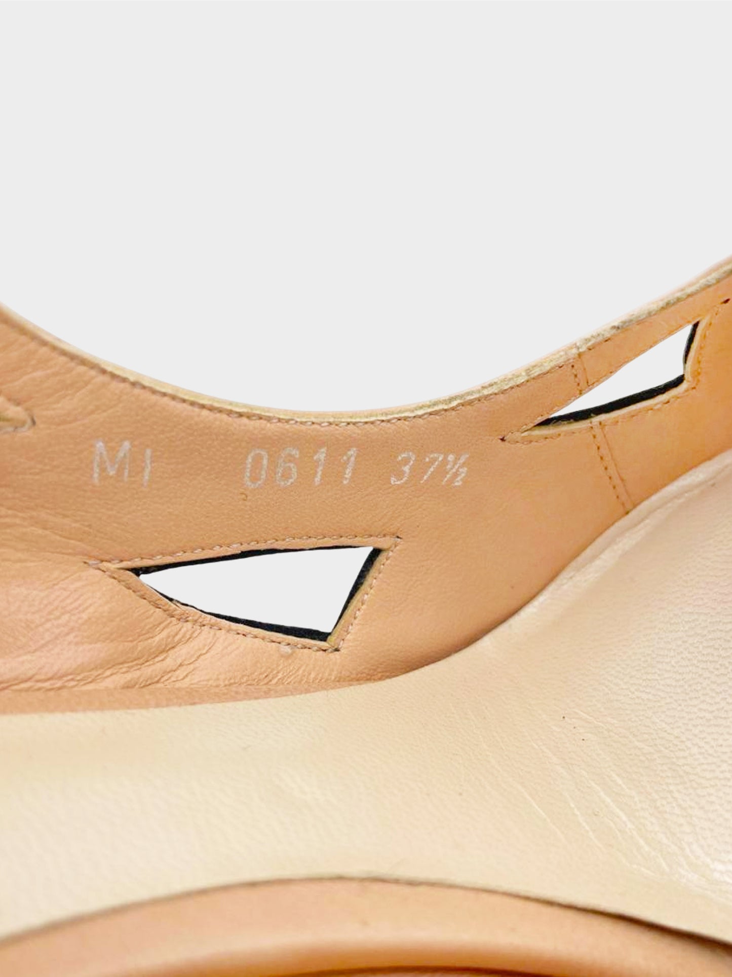 Christian Dior 2000s Beige Perforated Cut-Out Leather Pumps