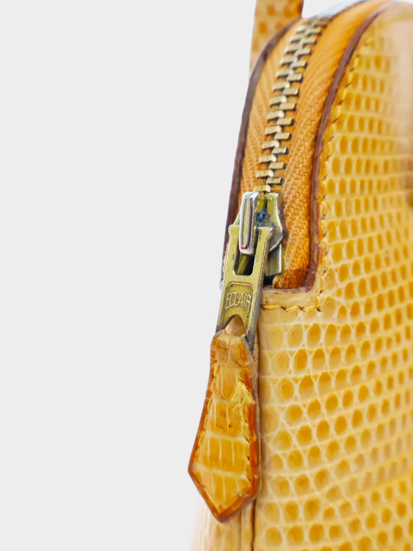 Hermès 1992 Yellow Orange Mini Bolide Jaune Lizard Handbag