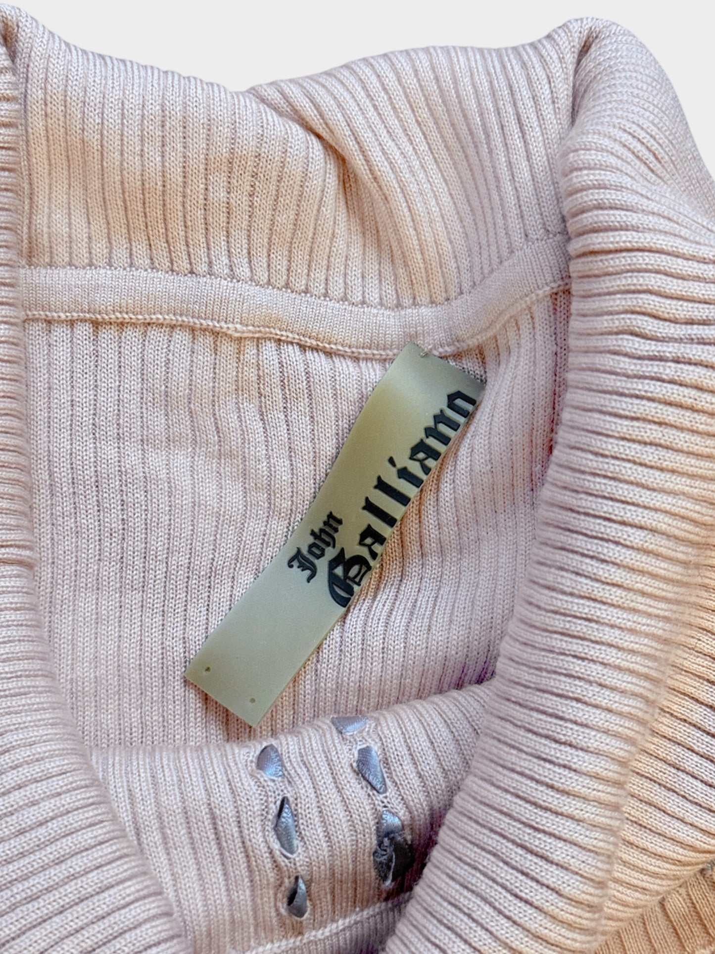 John Galliano 2000s Rare Ribbon Embellished Knitted Sweater