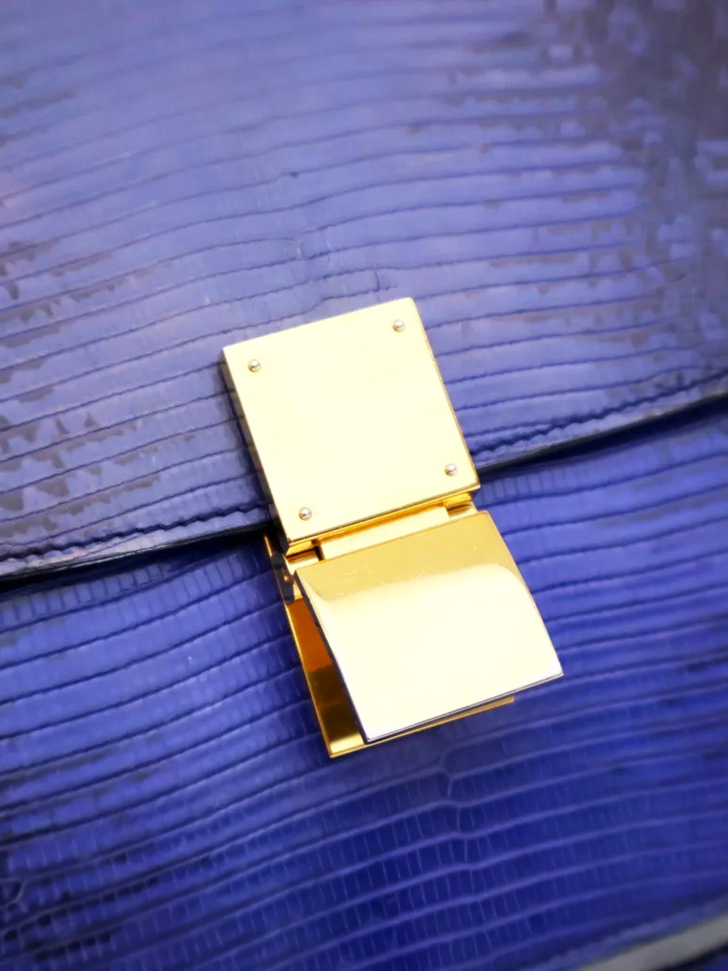 Celine 2017 Blue Lizard Crossbody Box Bag