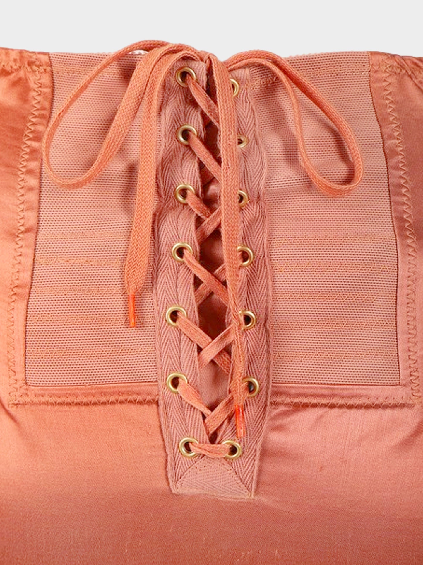Jean Paul Gaultier Early 1990s Dark Peach Satin Jacket and Skirt Set