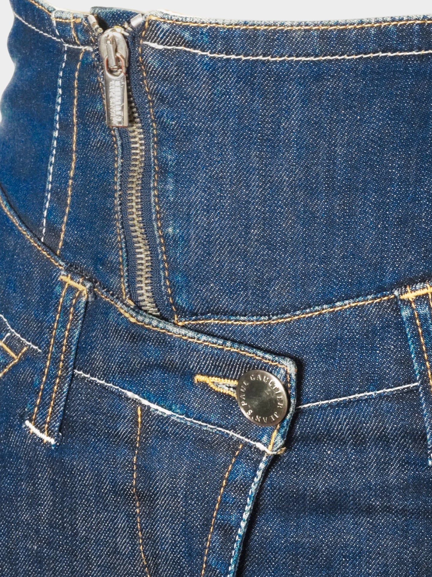 Jean Paul Gaultier 1990s Overlay Denim High-waisted Skirt