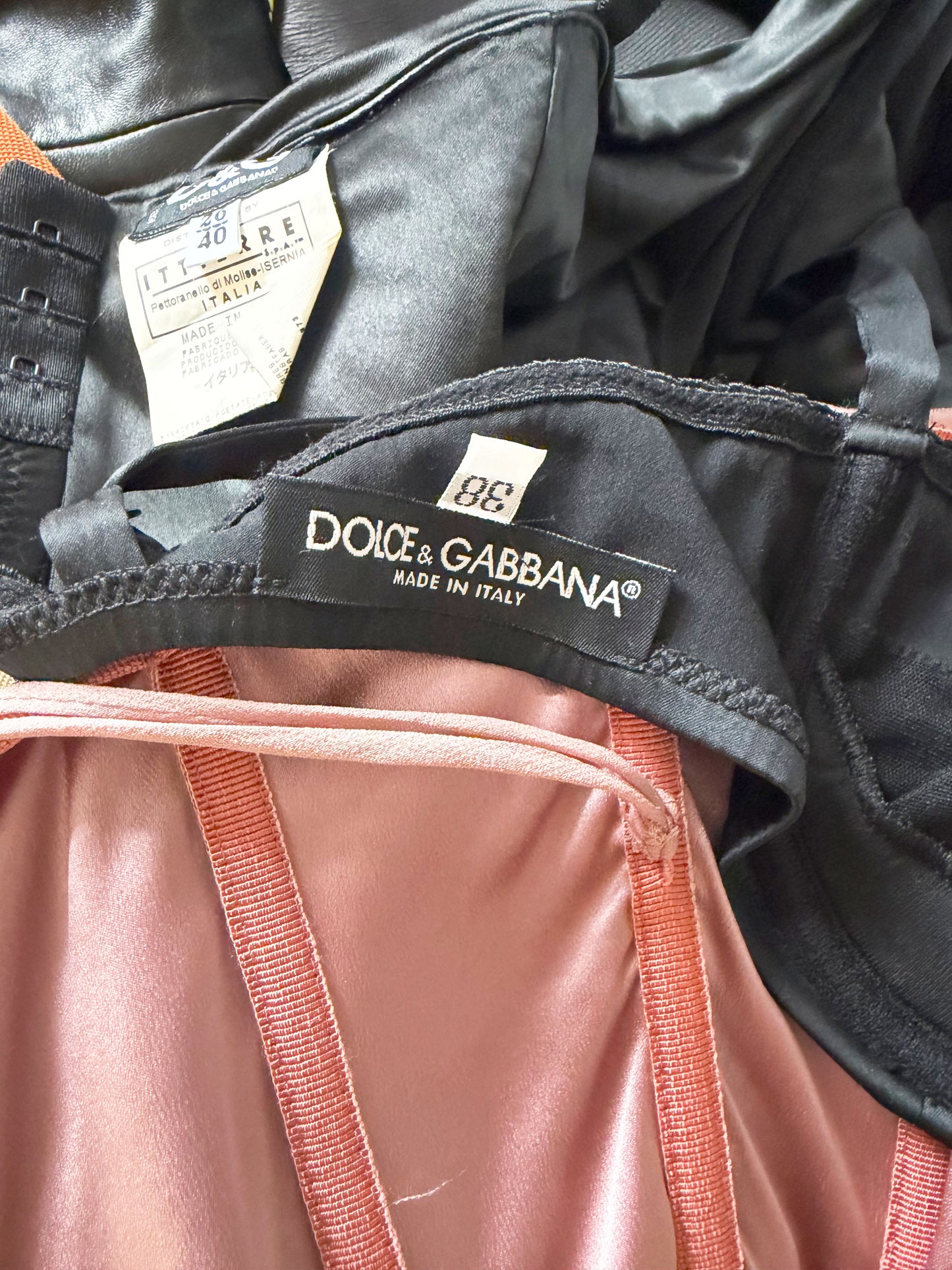 Dolce and Gabbana 2010s Pink Silk Satin Gathered Midi Dress