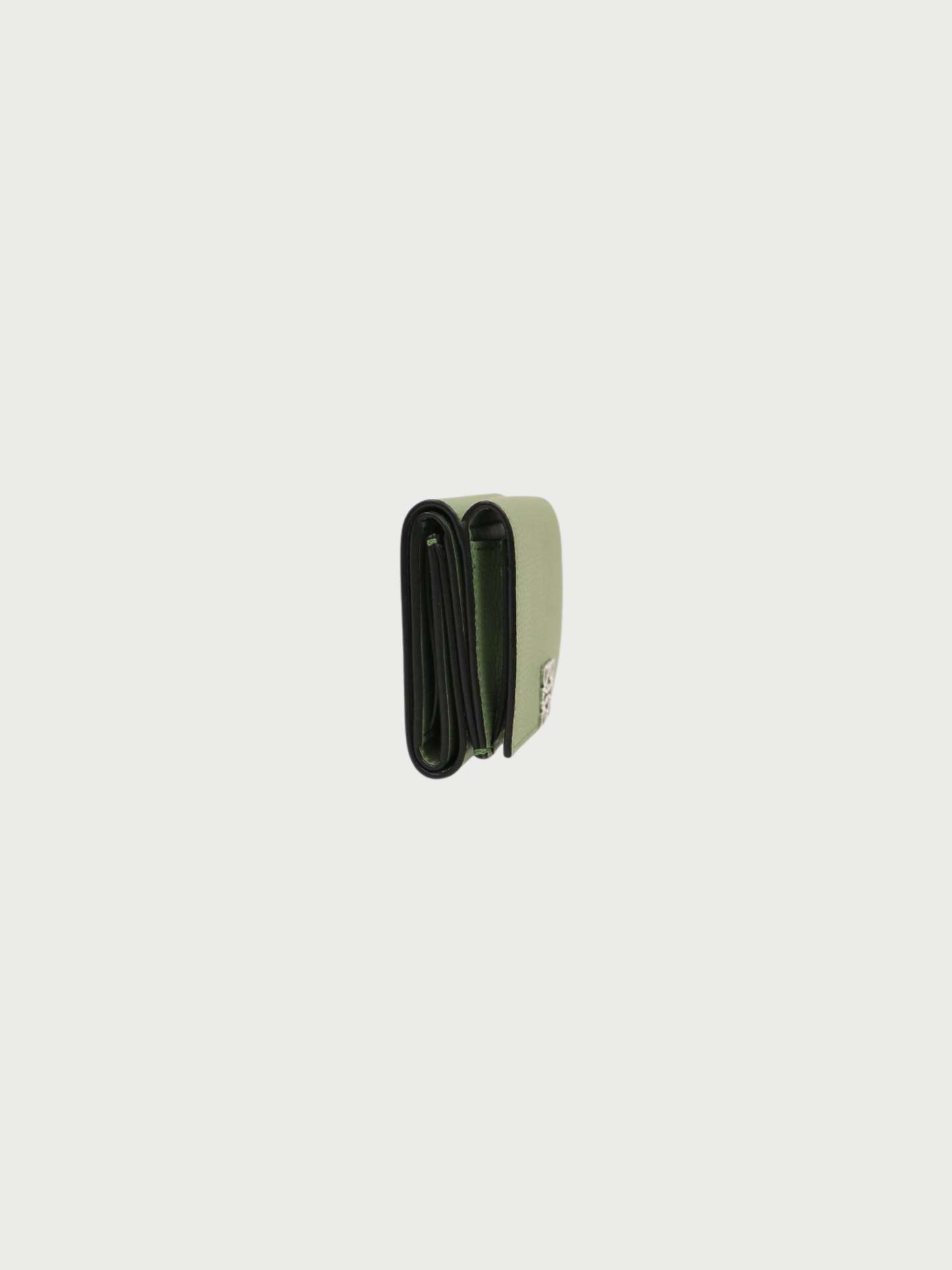 Loewe 2010s Green Leather Trifold Compact Wallet