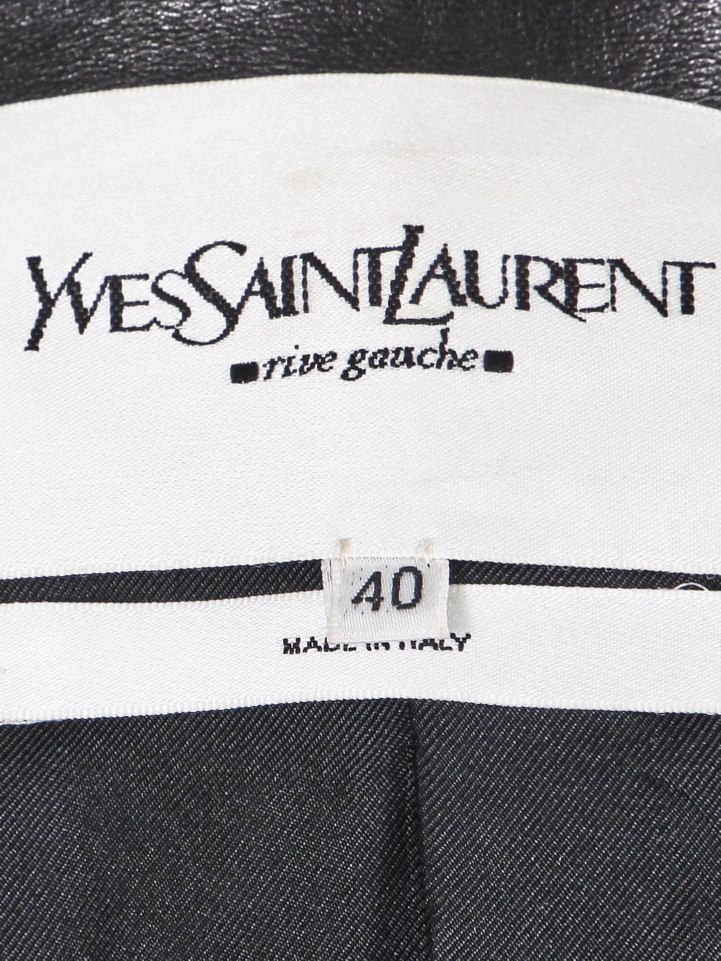 Yves Saint Laurent FW 2001-2002 Rive Gauche Black Leather Coat