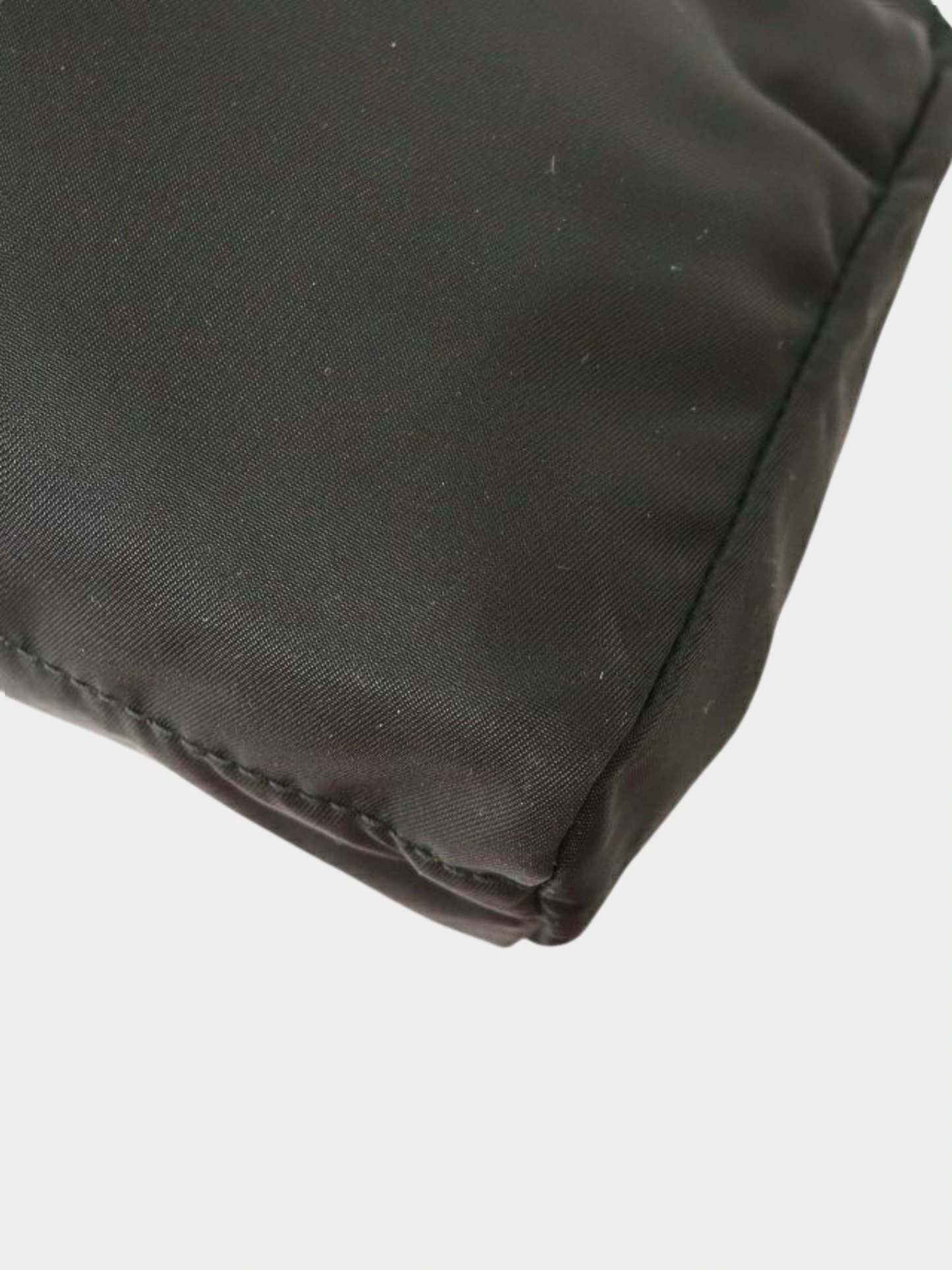 Prada 2000s Black Nylon Triangle Logo Pouch