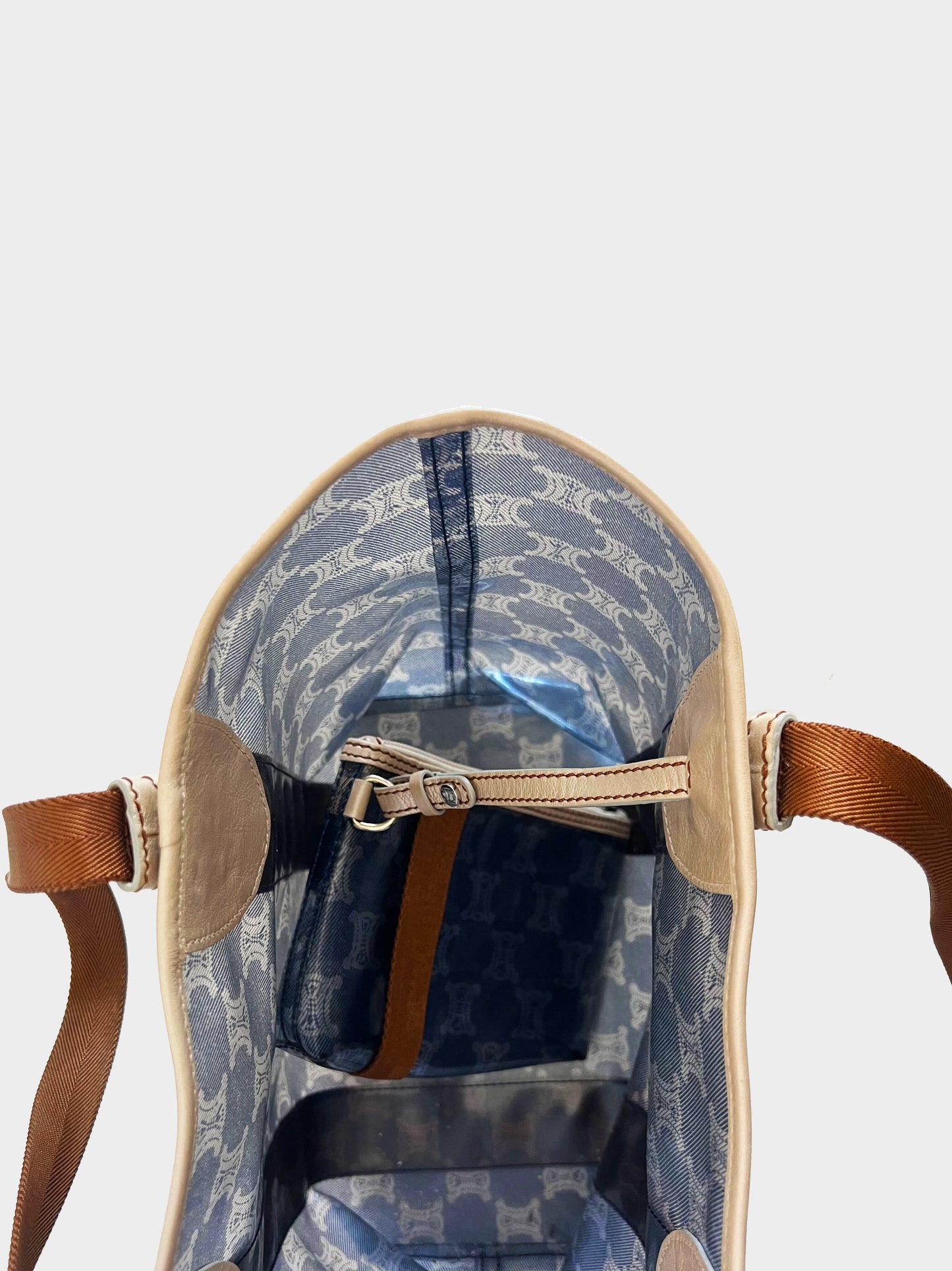Celine 2000s Blue Macadam Transparent Vinyl Tote Bag