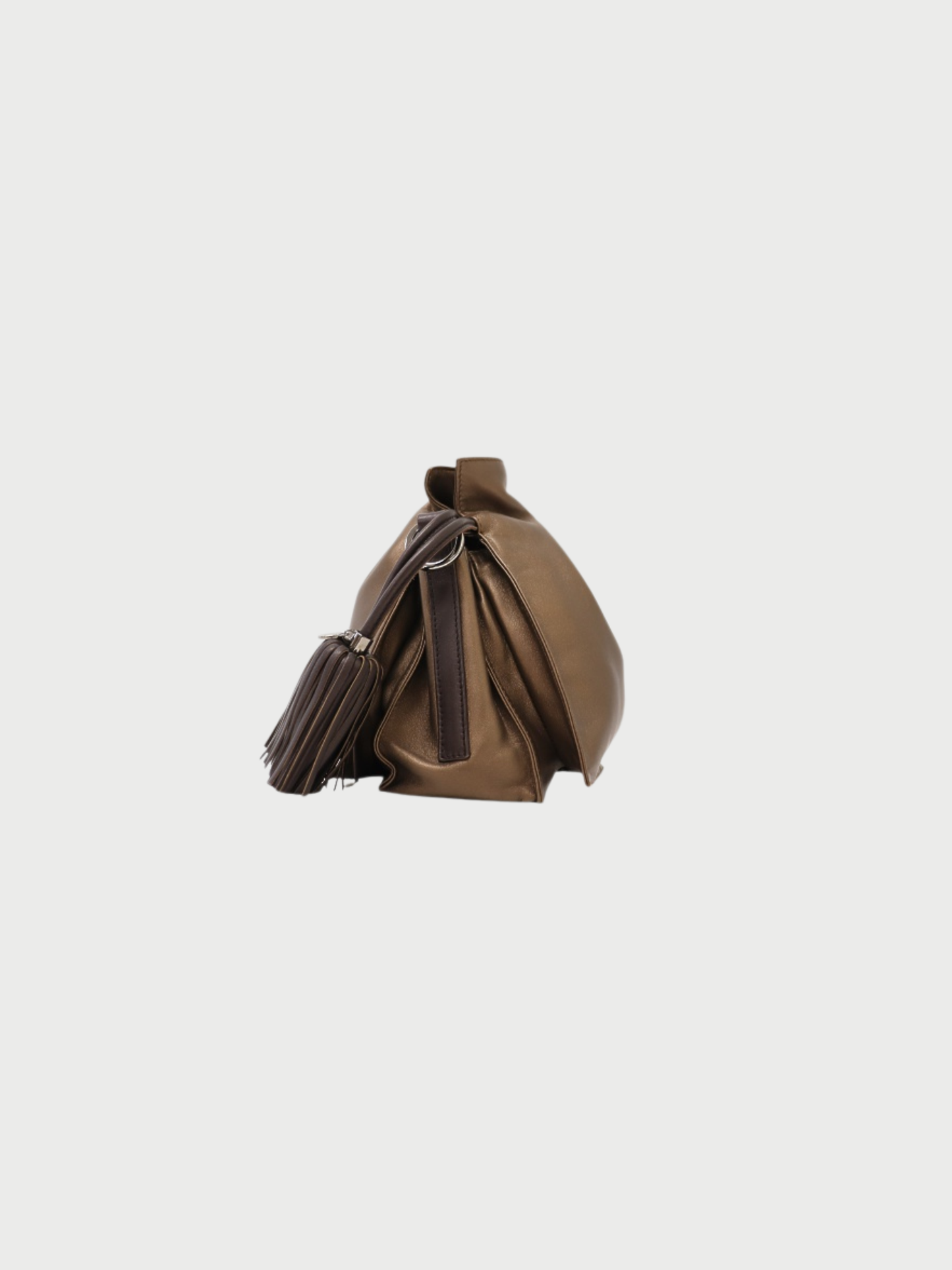 Loewe 2000s Metallic Brown Leather Flamenco Bag