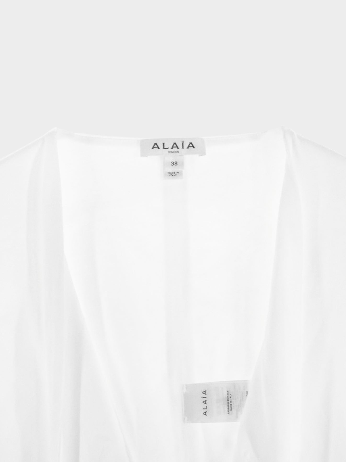 Alaïa FW 2023-2024 White Cotton Wrap Cropped Top