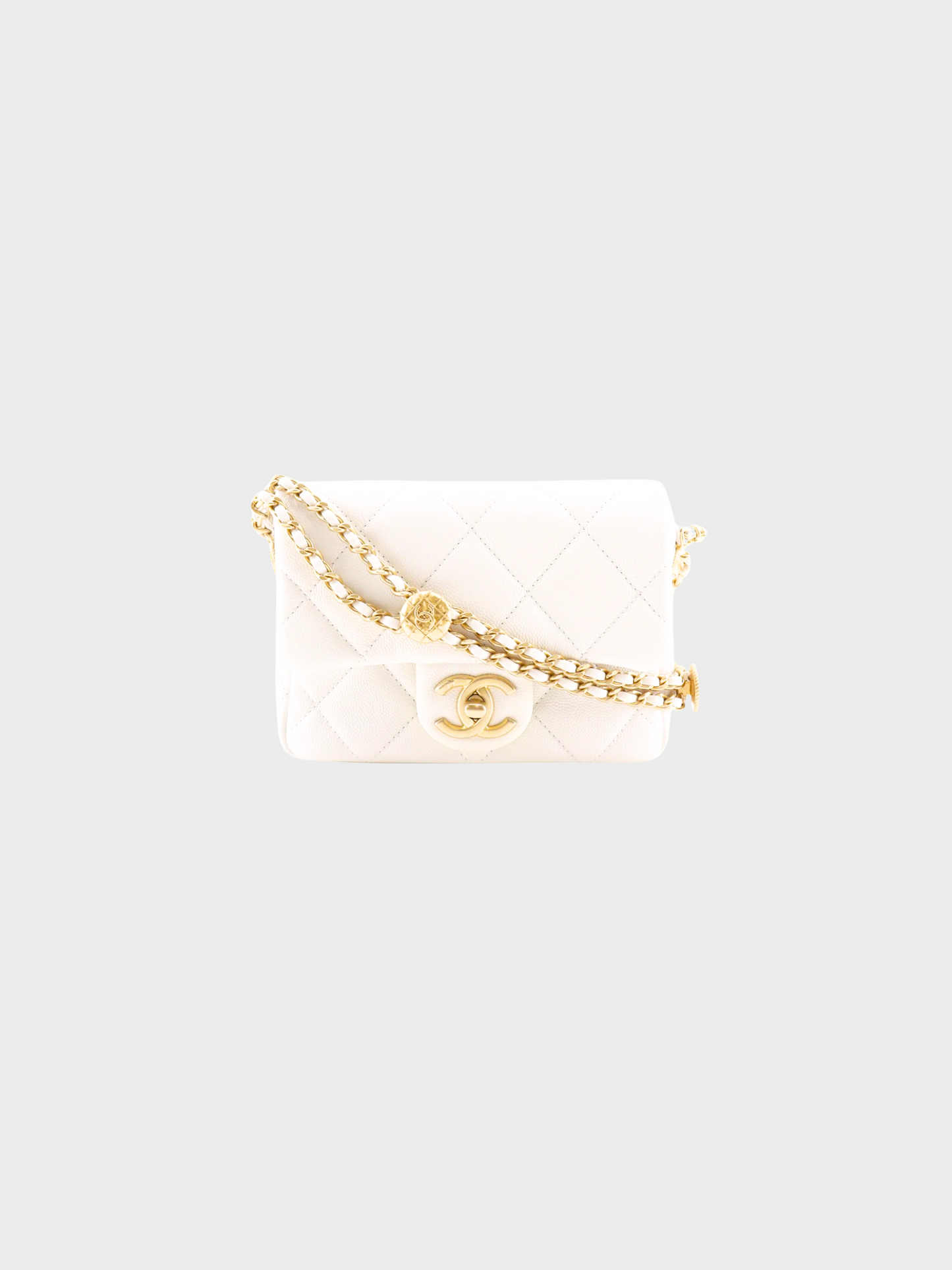 Chanel 2020s White Matelasse Flap Bag