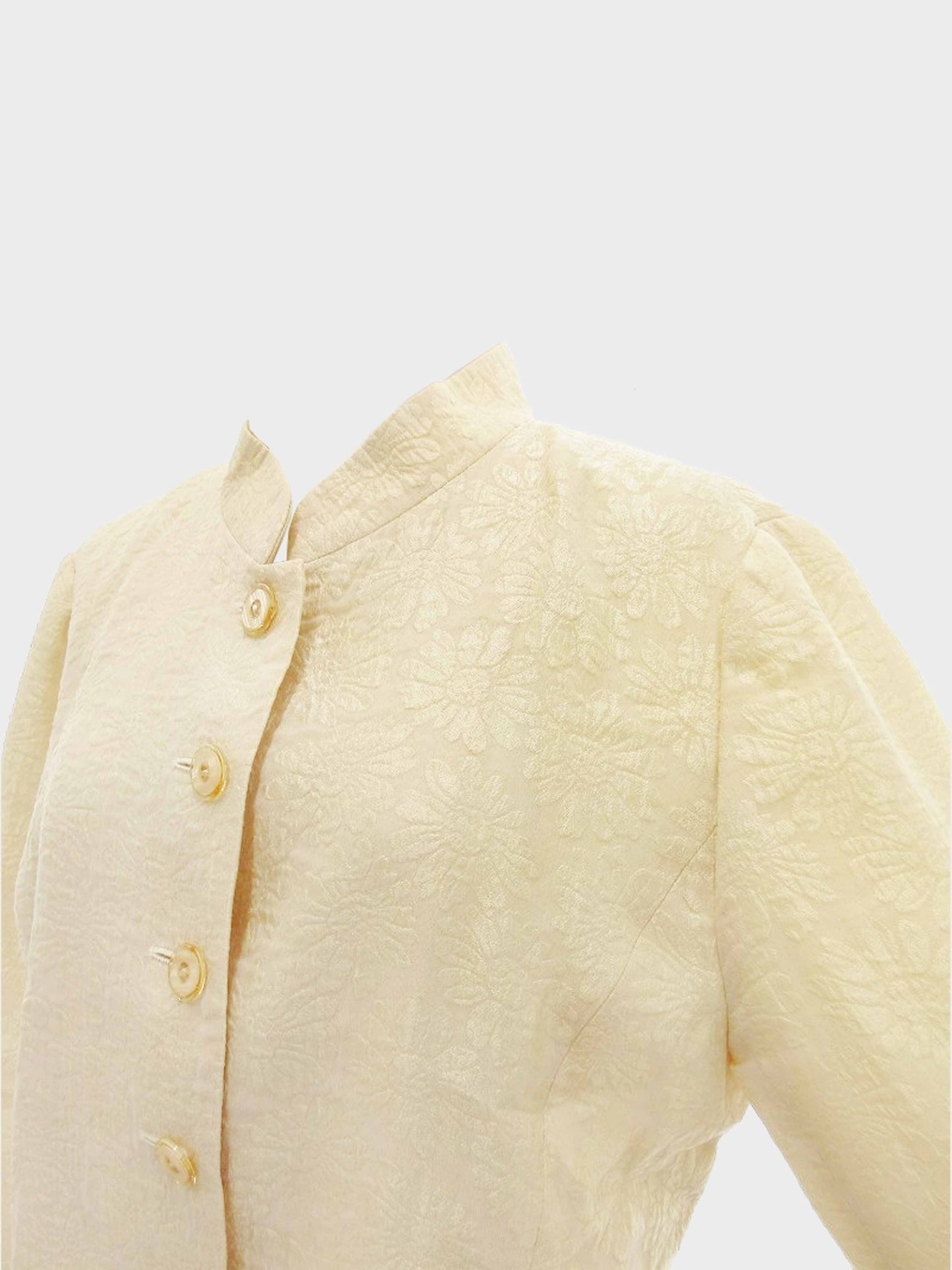 Chloé 2000s Beige Floral Silk Blend Jacquard Jacket