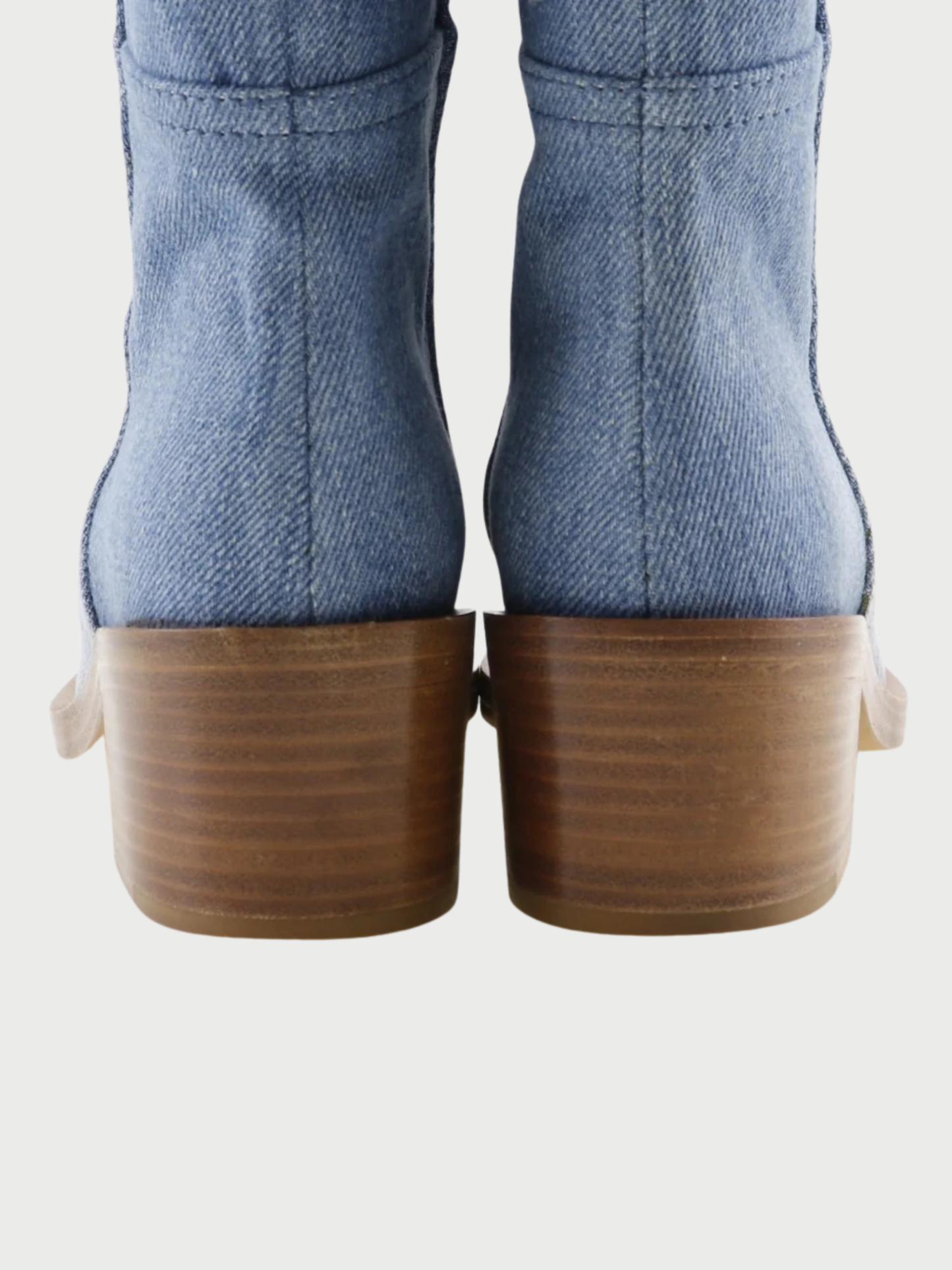 Chanel 2000s Blue Denim Short Boots