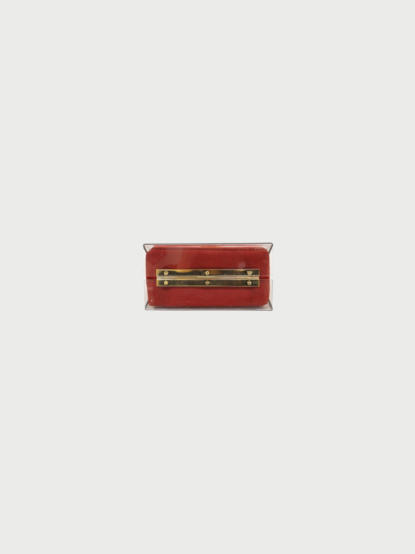 Salvatore Ferragamo 2000s Clear Red Plastic Canvas Gancini Hardware Handbag