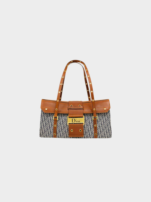 Christian Dior 1990s Blue Canvas Monogram Street Chic Bag