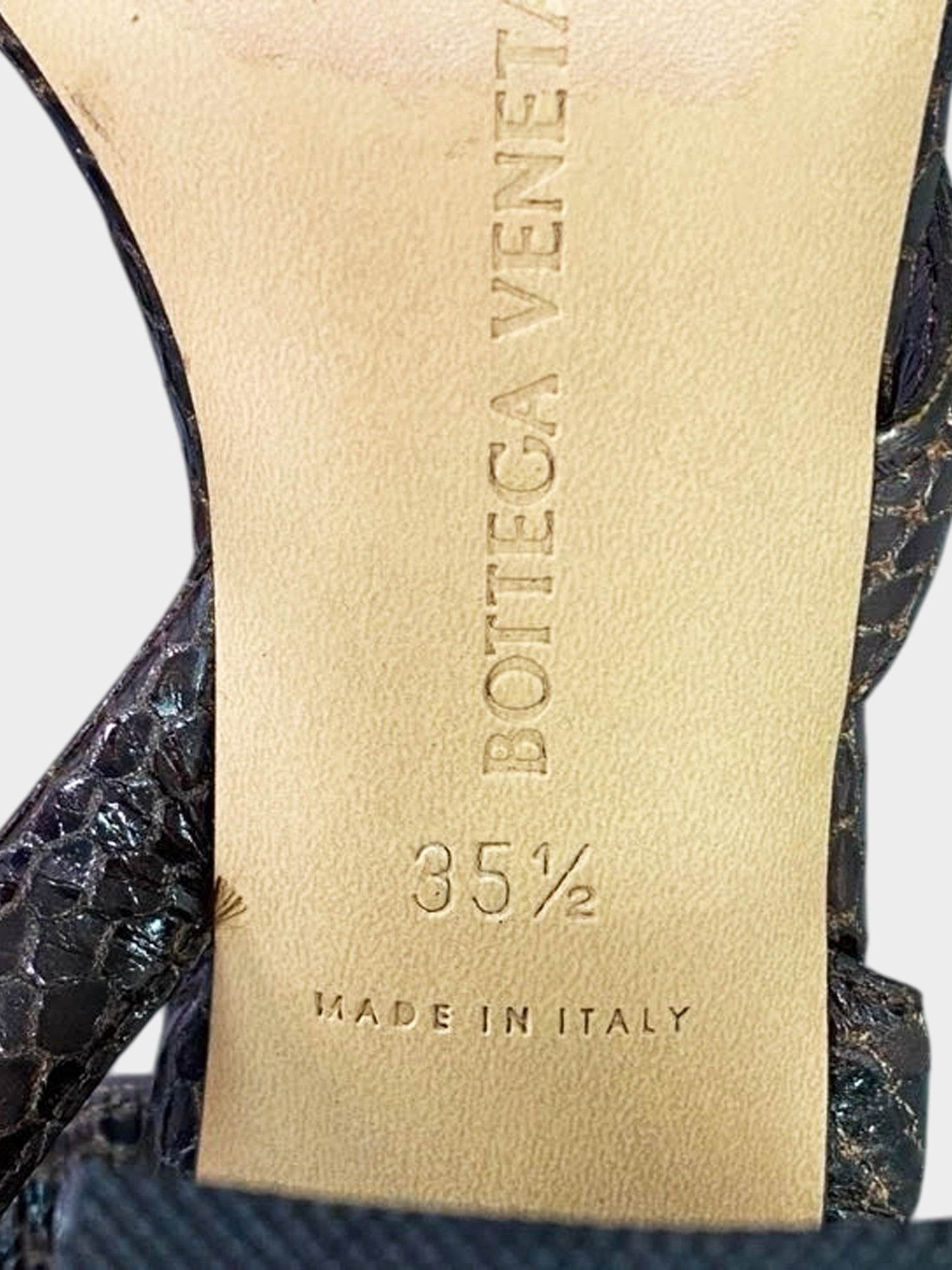 Bottega Veneta 2010s Brown Python Spiral Wrap Heels