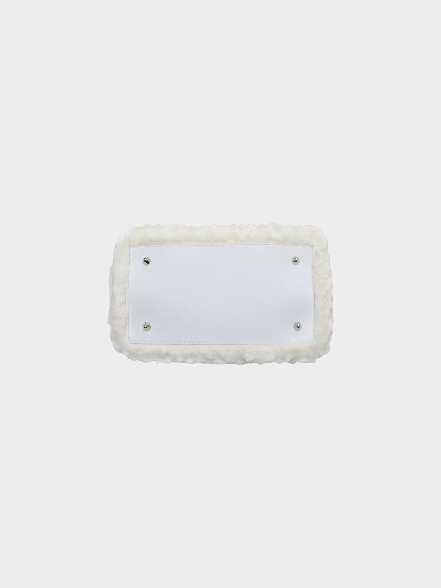 Christian Dior 2008 Ivory White Rabbit Fur Lady Dior Hand Bag