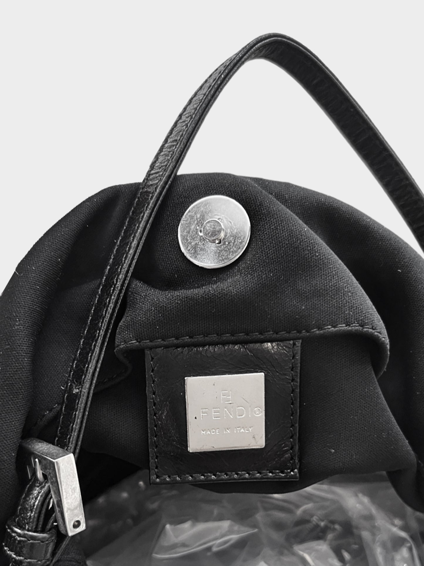 Fendi 2000s Black Nylon Hobo Bag