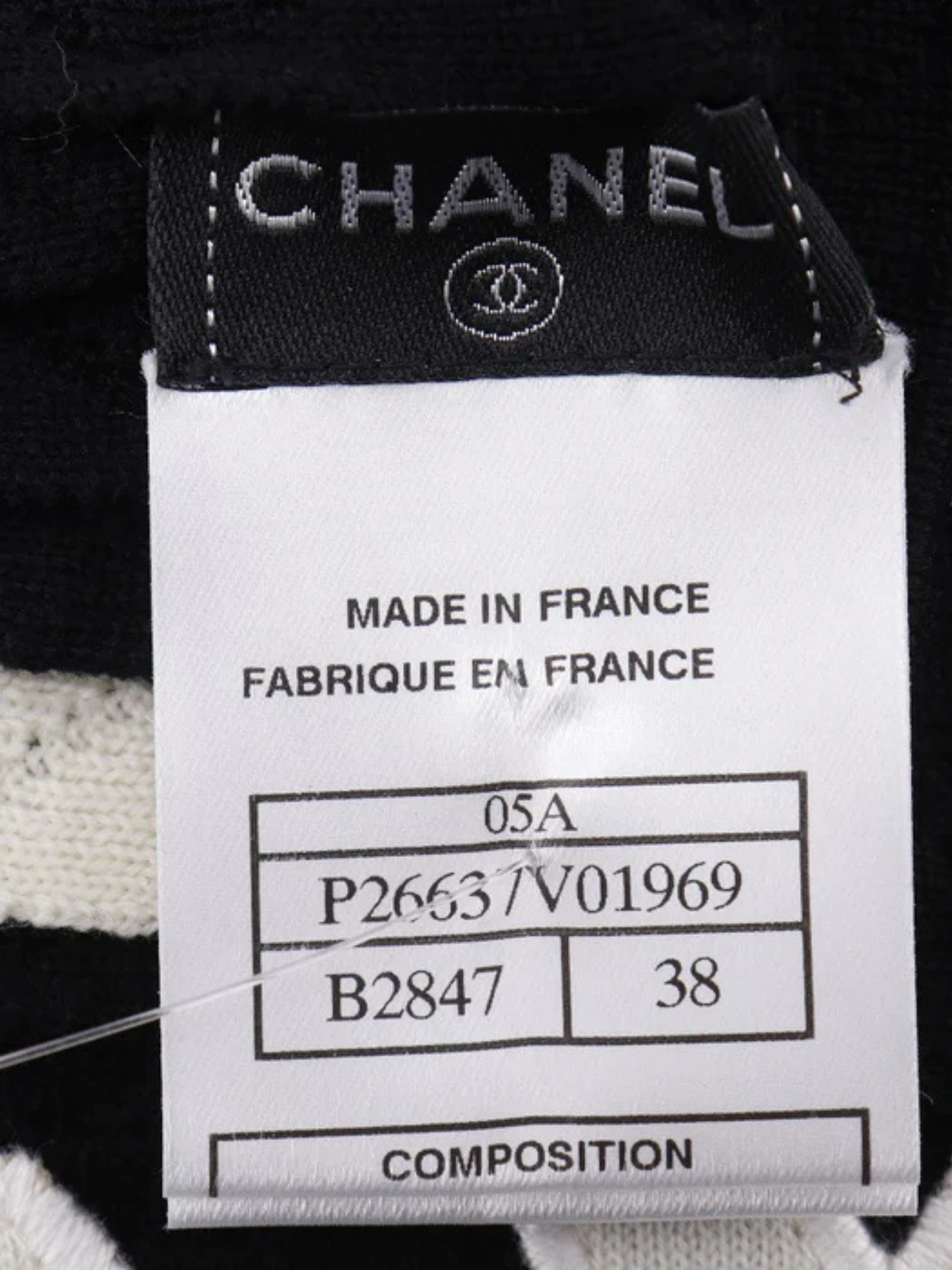 Chanel 2005 Black Wool Cambon Line Scarf