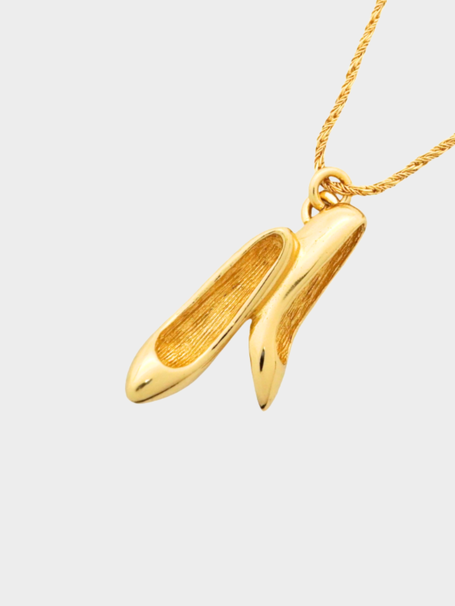 Christian Dior 1990s Gold Shoe Pendant Necklace