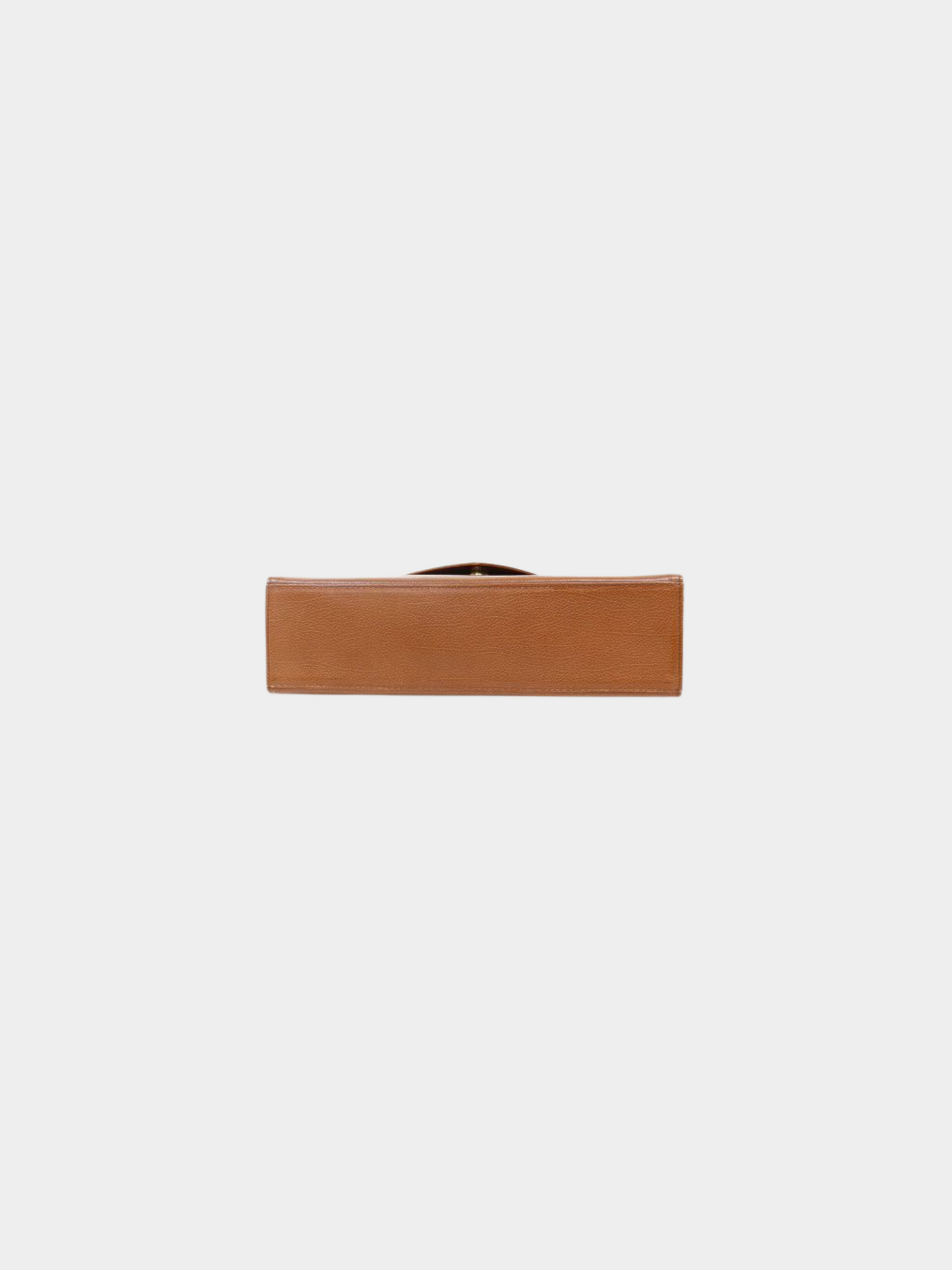 Yves Saint Laurent 1990s Brown Logo Stitch Leather Handbag