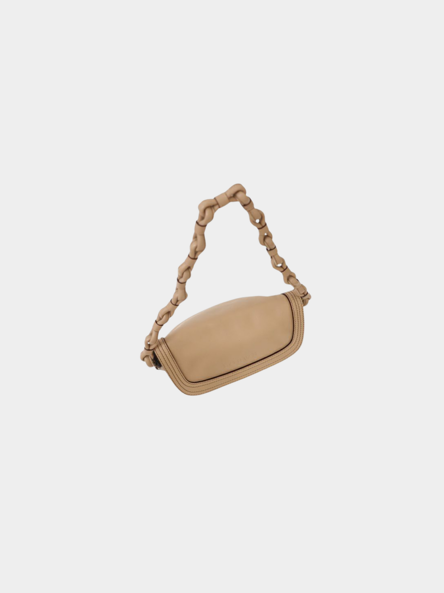 Loewe 2000s Beige Logo-Stamped Leather One-Shoulder Bag